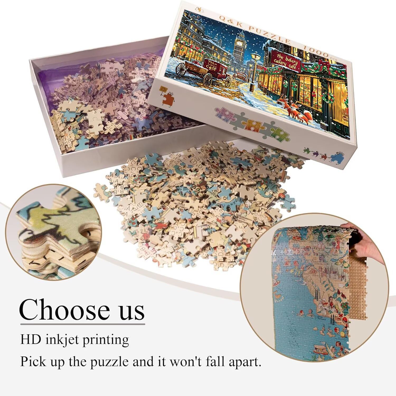 Puzzle in Legno per Adulti 1500 Pezzi | Londra Street View| Giocattoli Educativi | Puzzle Adulti E Famiglie Decor | Dimensione Di 87x57cm | Regalo Adultis | Regali Natale (Formato: 34.8x22.8in) o-466