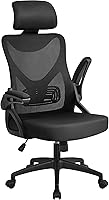 Yaheetech Ergonomic High Back Mesh Office Chair with Adjustable Headrest, Flip-Up Arms & Lumbar Support - Comfort for Home Office