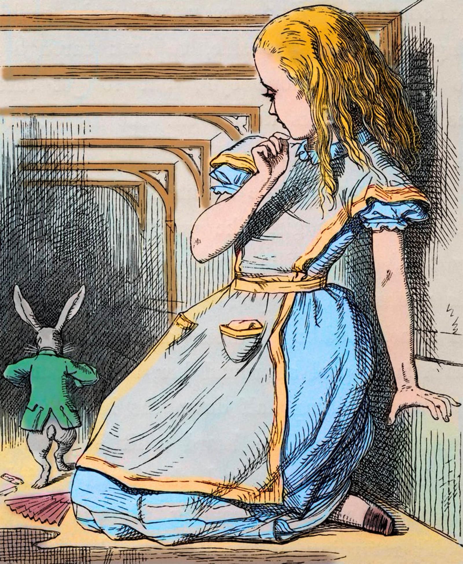 SERENDIPITP Vintage Picture Print on Canvas Wall Art Poster Alice by Tenniel Artwork Print Poster for Wall Decor 60x90cm