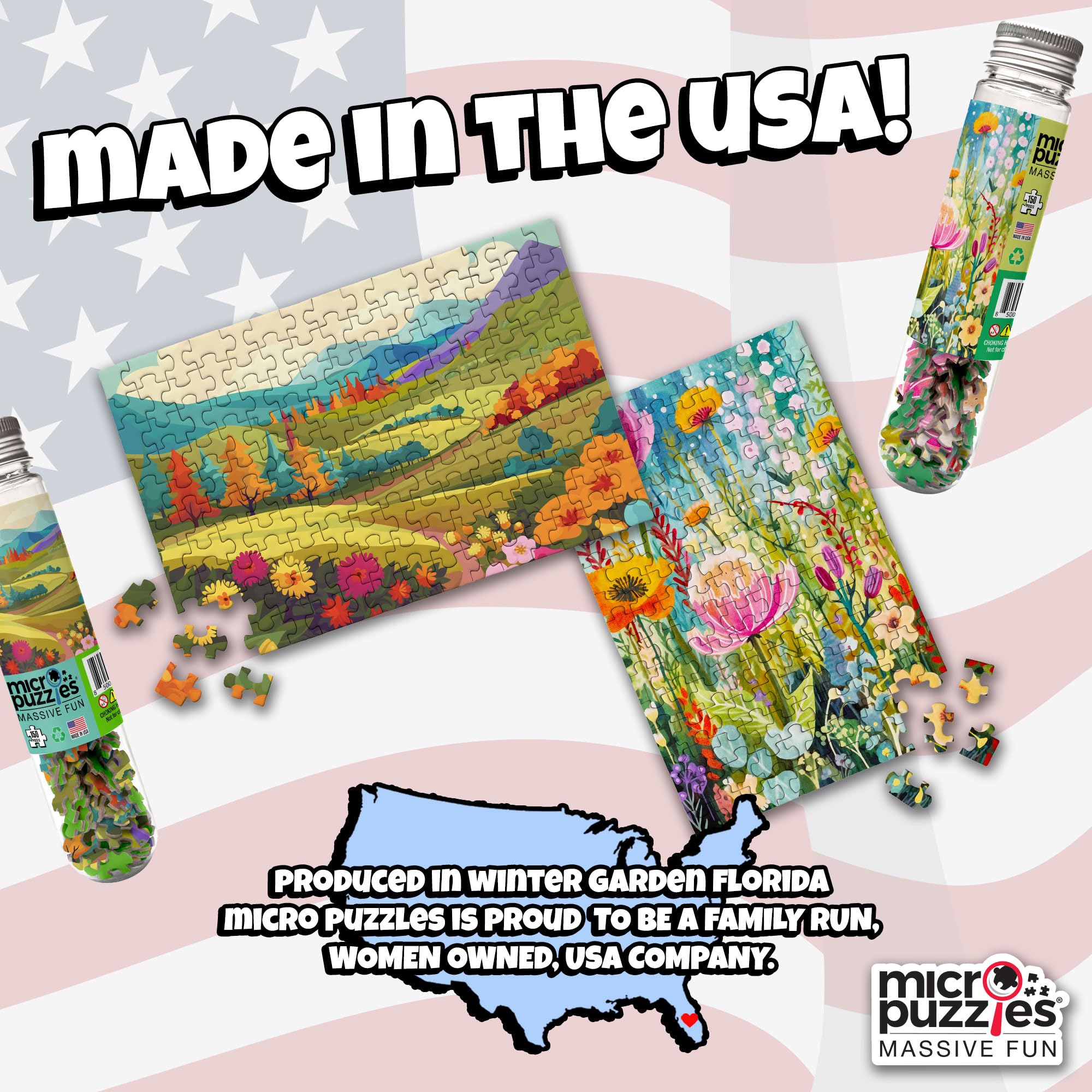 MicroPuzzles "Fields & Flowers" 2-Pack - Mini Puzzles for Adults, 150 Piece Small Puzzles for Adults and Teens - 4" x 6" Inch, Compact and Challenging Portable Jigsaw Puzzles for Travel and Relaxation - Image 7