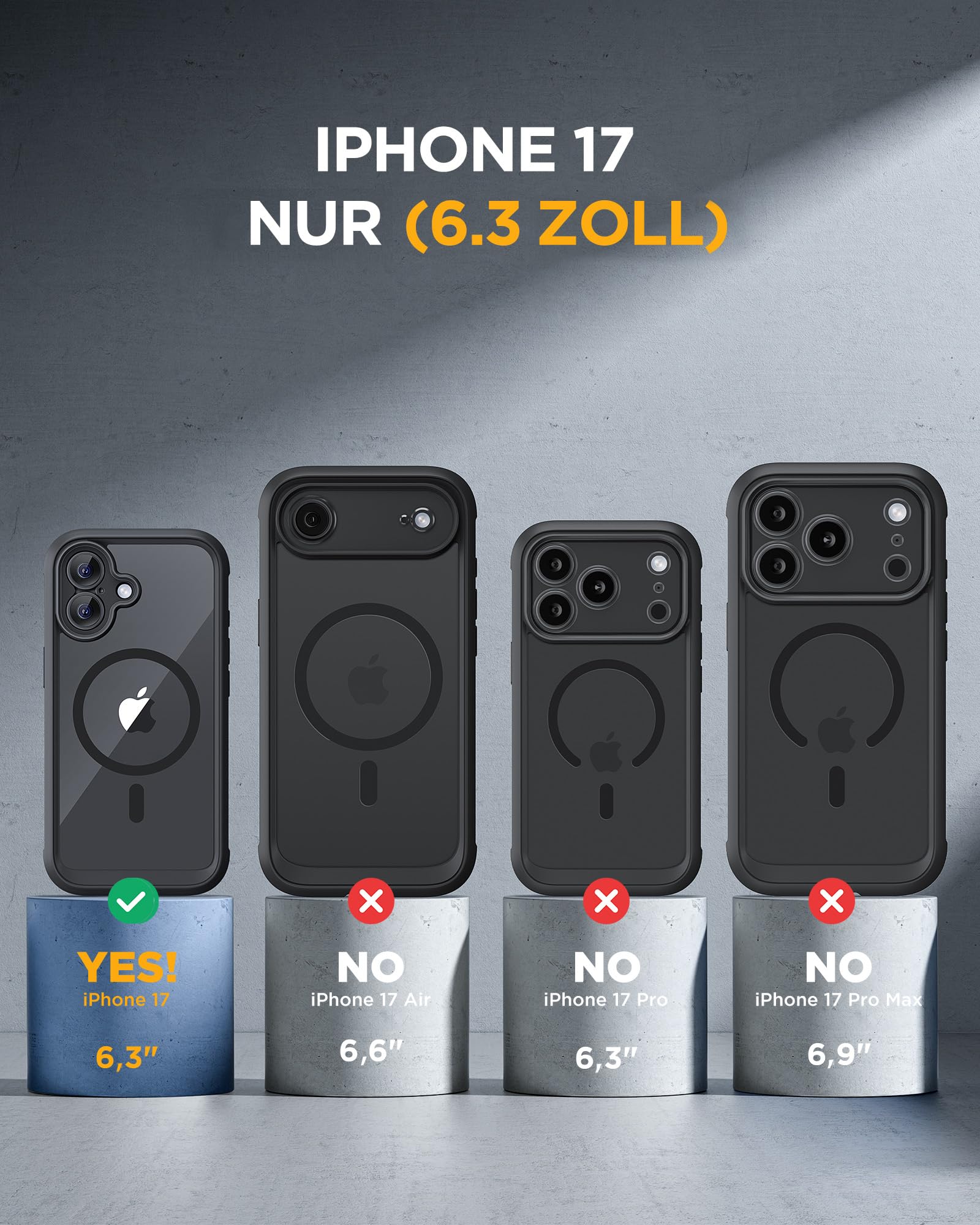 Miracase für iPhone 17 Hülle mit 360 Grad Komplettschutz,Magsafe,Eingebaut Glas Schutzfolie,Arbeit,Outdoor HandyHülle Magnetisch Stoßfest Case für iPhone 17 Schutzhüllen 6,3 Zoll,Schwarz