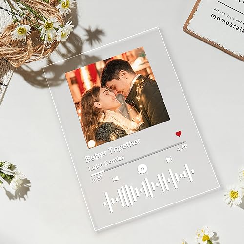 Miniatura 7 de IWANTDIY Canción acrílica personalizada con foto, placa de música transparente personalizada, cubierta de álbum de fotos personalizada, luz nocturna