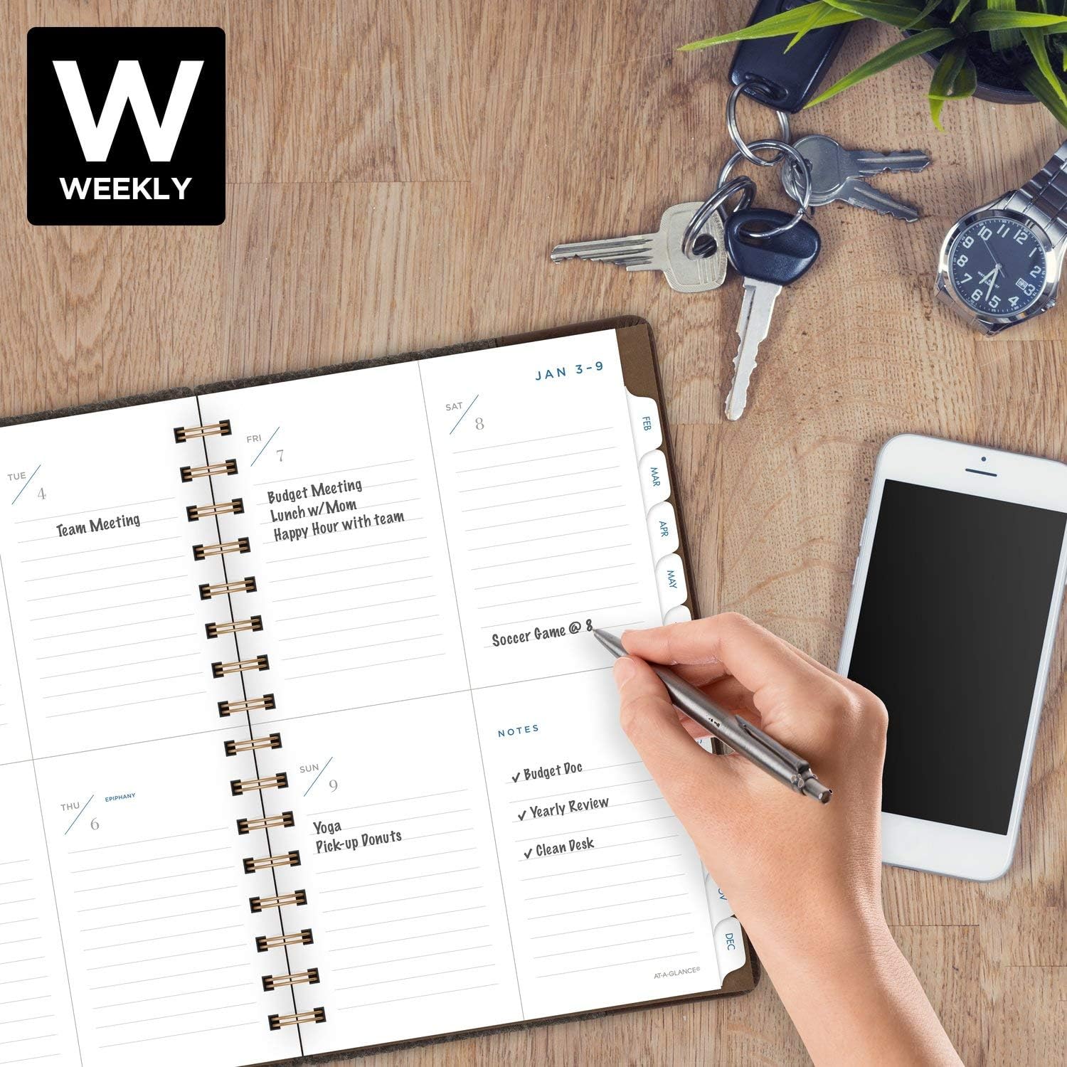 2022 Weekly & Monthly Planner by AT-A-GLANCE, 5-1/2" x 8-1/2", Small, Signature Collection, Gray (11YP20025) - Image 3