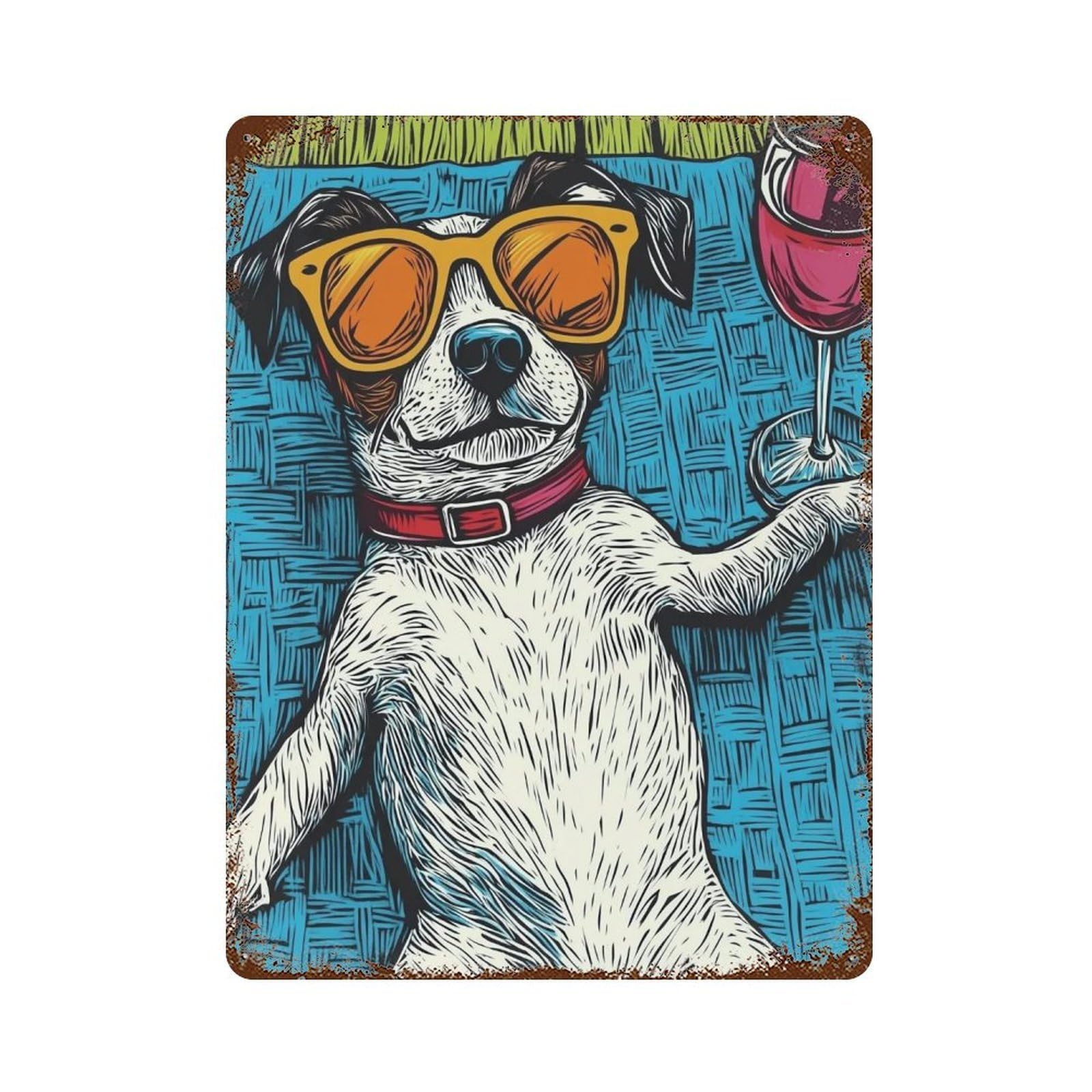 HDURYEYRYY Chill Summer Pup 03 Wall Retro Iron Vintage Art Metal Tin Sign Poster Modern Home Cofffee Club Art Bar Shop Decor 40x30cm
