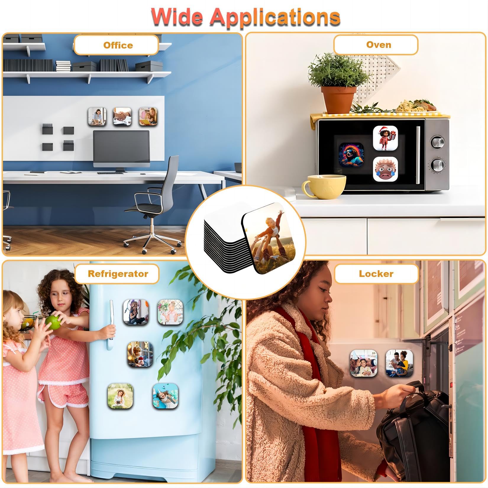 20 Magneti Frigo Personalizzabili - Sublimazione Bianca, 5.5x7.5cm, Per Decorazione Fai-Da-Te - Foto 4