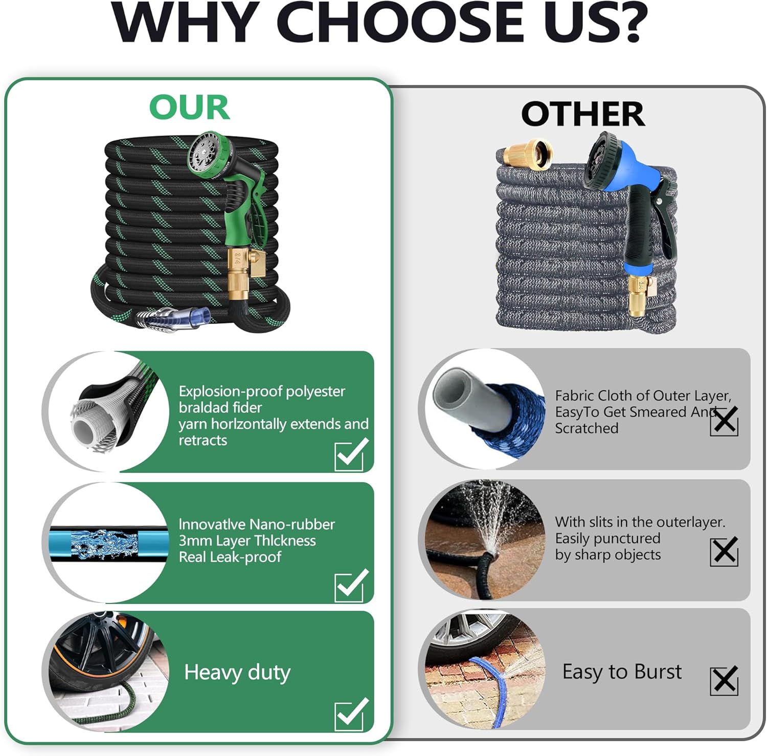 2025 Ultra-Lightweight Flexible Garden Hose: Kink-Free, Durable, and Versatile for All...