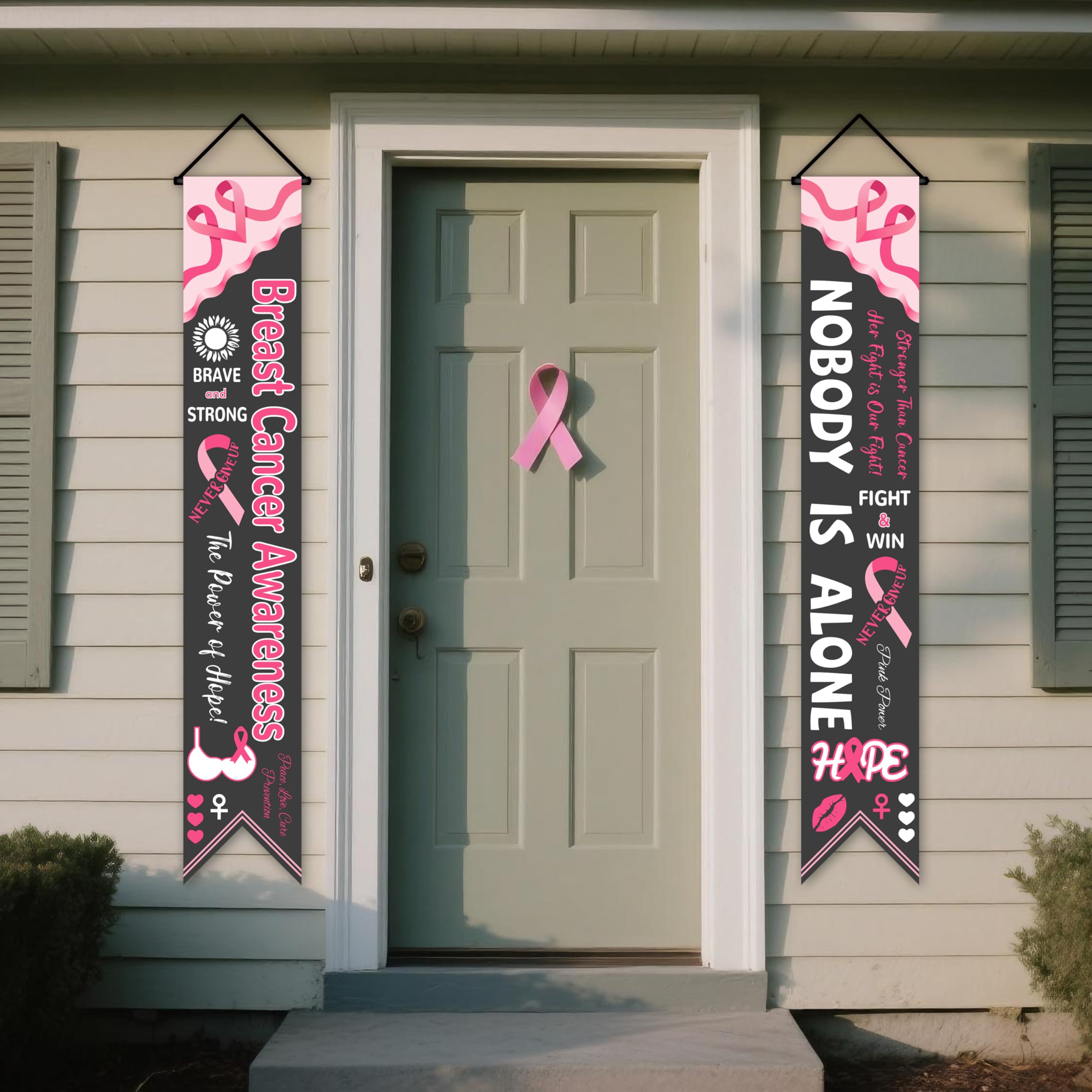 Breast Cancer Awareness Decoration Banner, Pink Ribbon Breast Cancer Banner Decor - Image 3