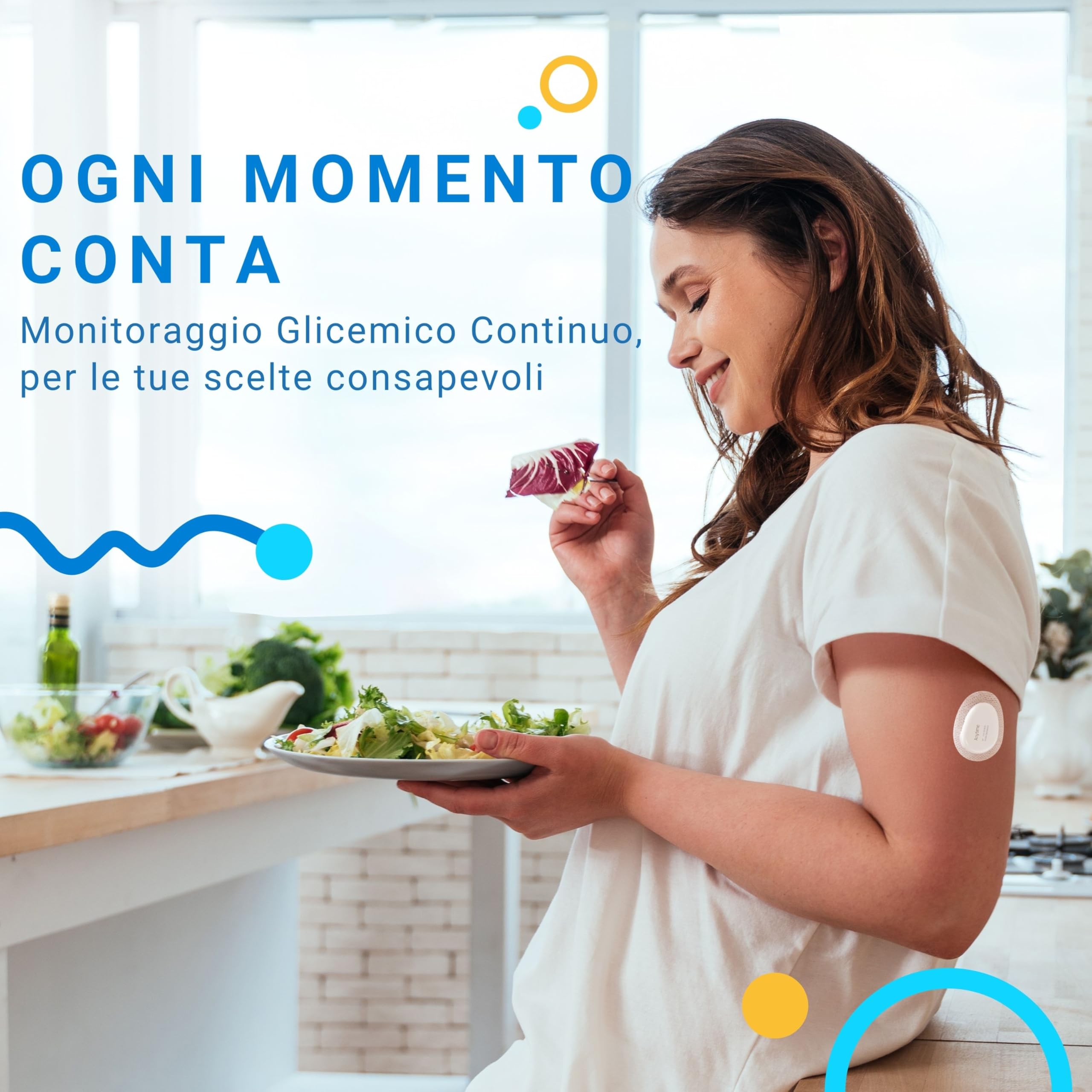 Connect Sensore per il Monitoraggio del Glucosio (2 Pezzo) | Durata 28 Giorni | Compatibile Solo con Trasmettitore Connect | Misurazione Senza Puntura, Facile da Applicare