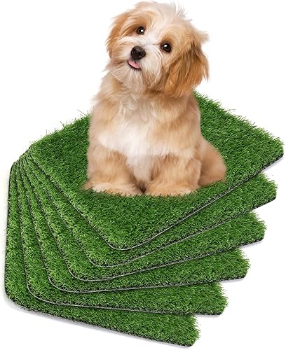 Almohadilla para orinar de pasto para perro, 6 paquetes de alfombra de césped artificial, césped artificial, lavable, para interiores y exteriores,