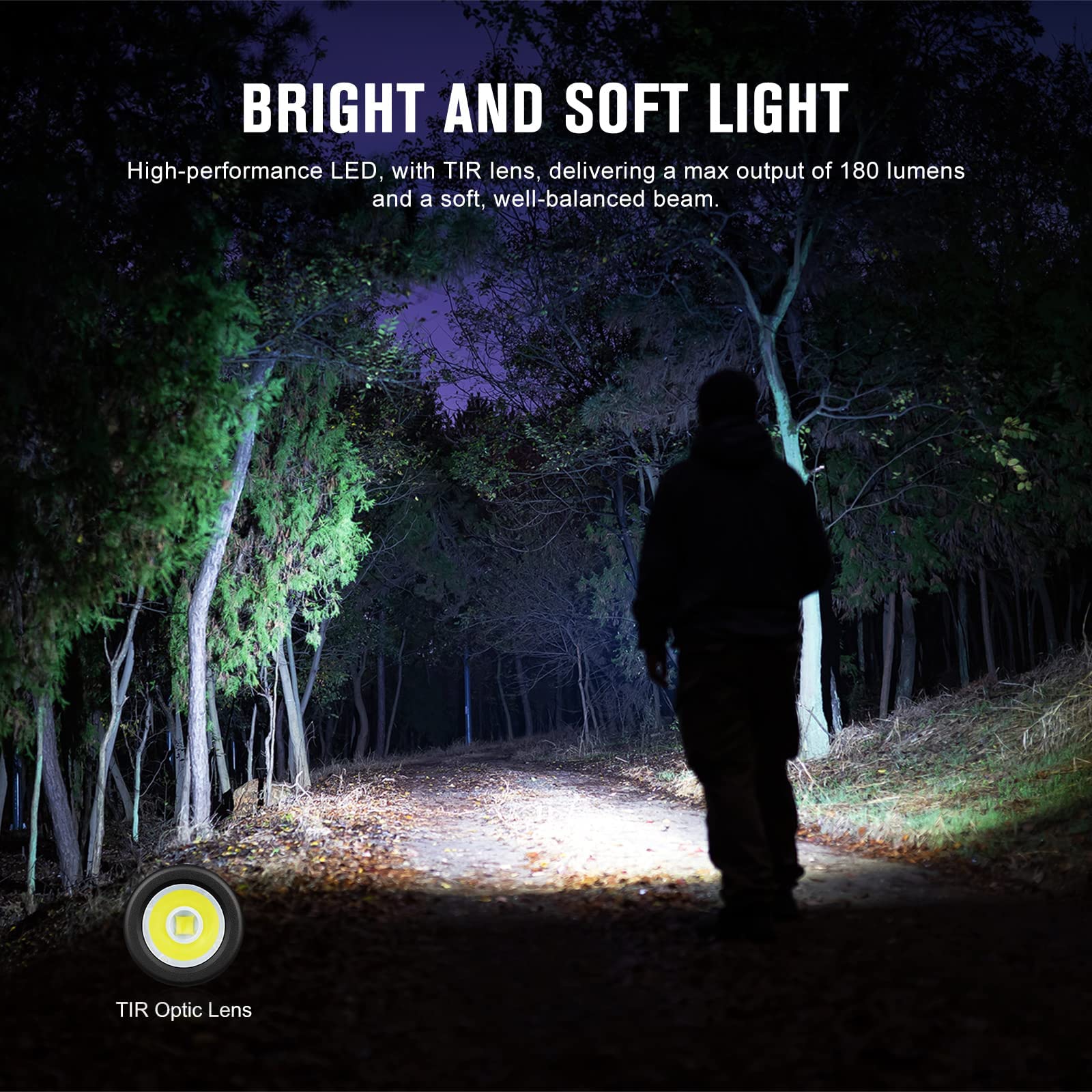 OLIGHT I1R II Pro EOS Mini latarka LED 180 lumenów Super jasna lampa ręczna ładowana przez USB Brelok do kluczy, IPX8 i 1,5 m ochrony przed upadkiem małe lampy czarny