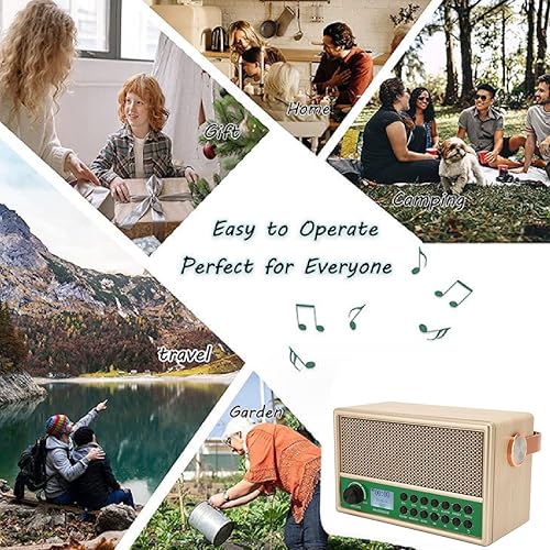 Miniatura 5 de Wooden Radio for Audio Retro Handle for 5.0 Bluetooth5.0 2.0Inch Wood Radio Radio Radio Receiver Compact Radio Shortwave Radios