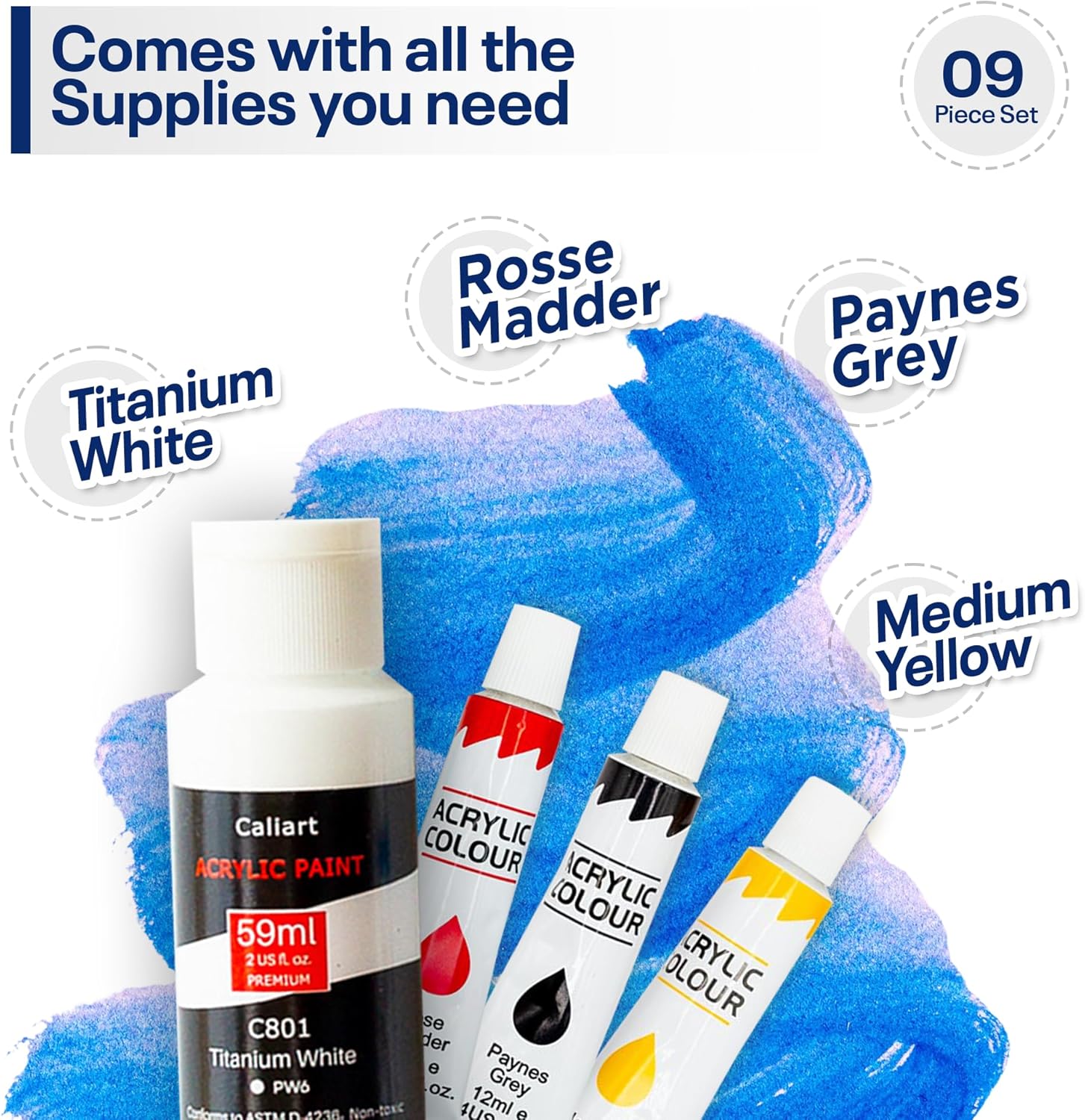 Painting4Real DIY Painting Class Kits for Adults with Video Tutorials Learn to Paint Bowling, How to Paint with Acrylic Paint Sets for Adult, 9 Pieces Art Set & Painting Supplies Gift for All Occasion