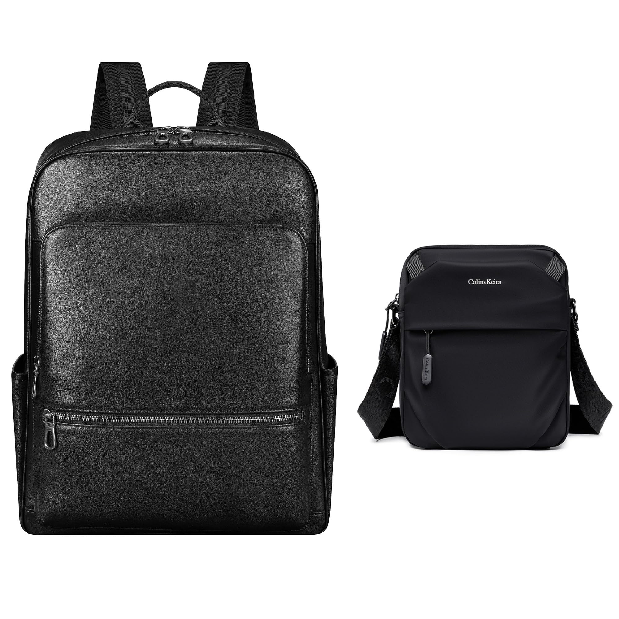 Business travel leather backpack Crossbody bag for men