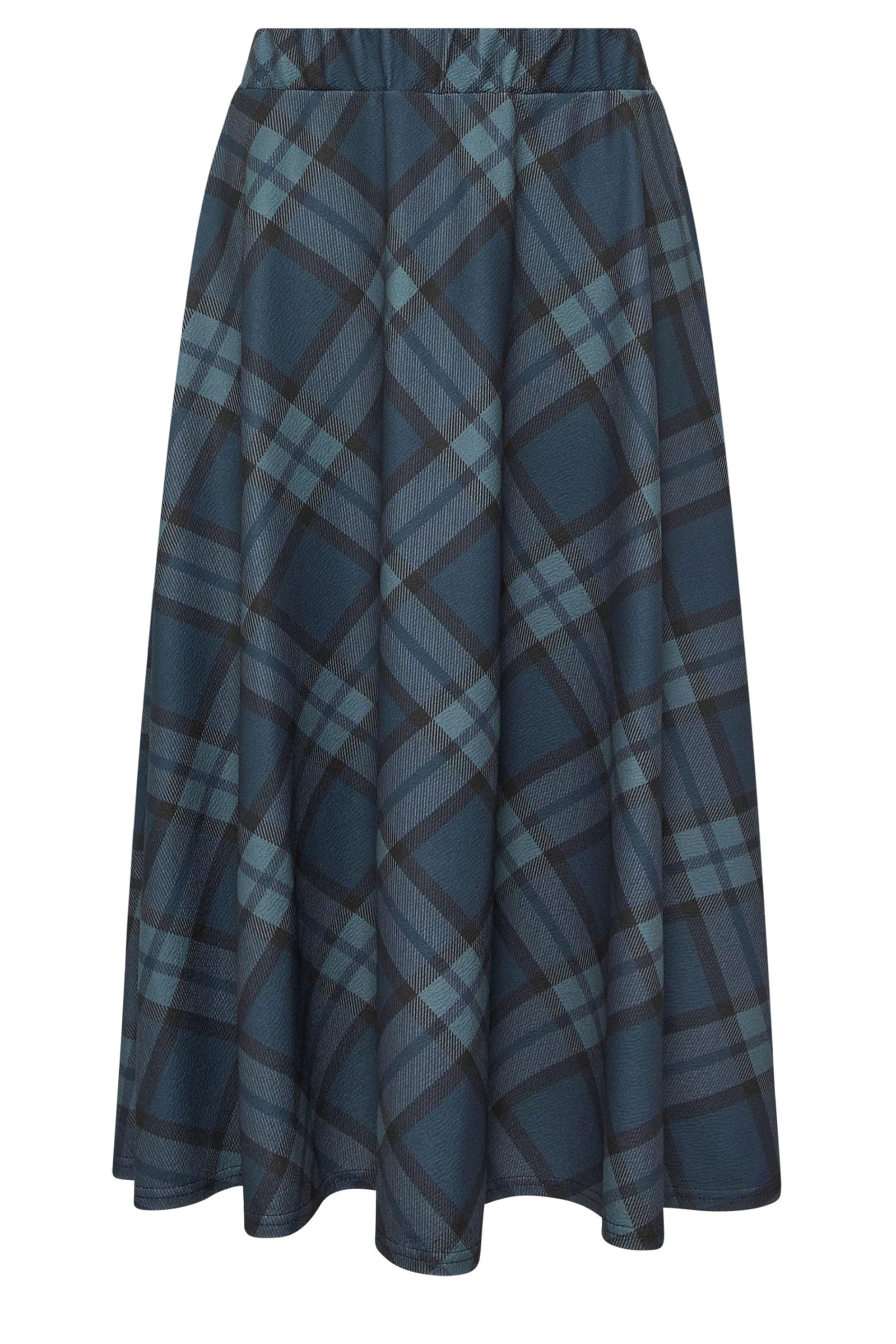 PixieGirl Petite Green Check Midi Skirt Petite