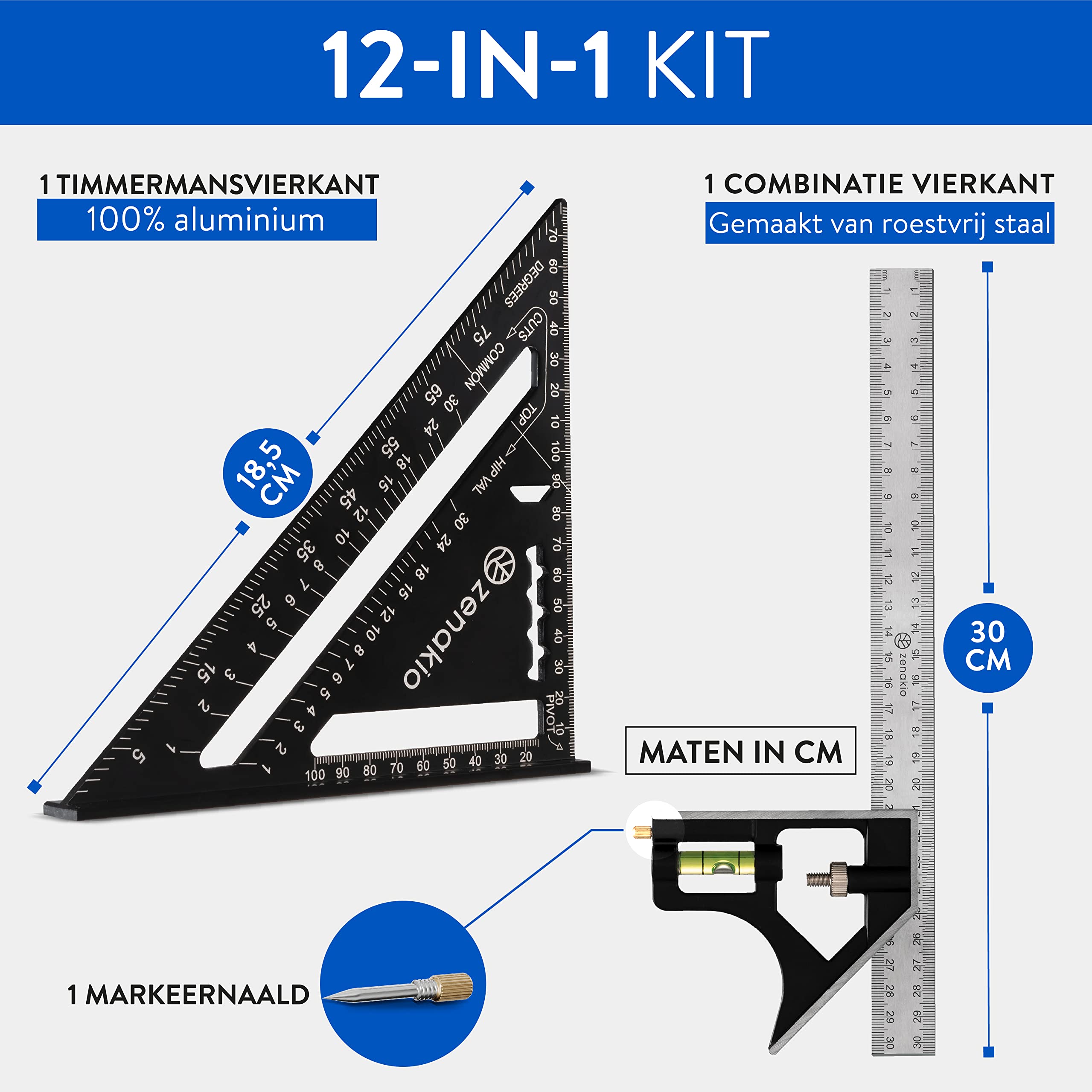 Tendak Timmermanshoek - Multifunctionele 300 mm Kamerhoek