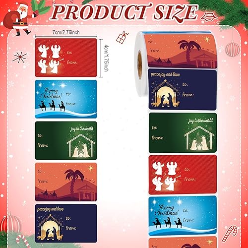 Vista 51 de Outus 500 etiquetas de Navidad, etiquetas autoadhesivas de regalo para regalos de Navidad, etiquetas de nombre de Navidad, etiquetas para papel