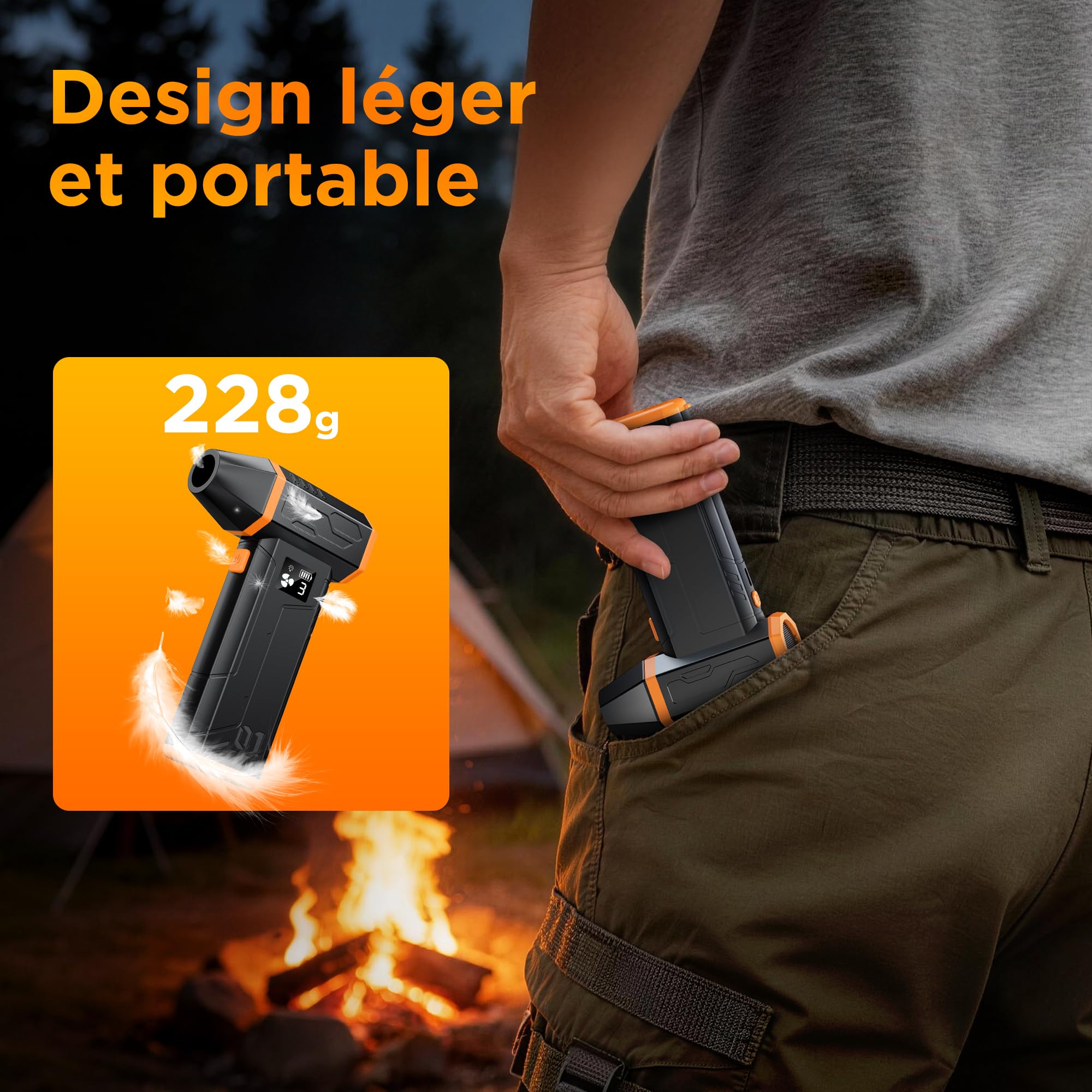 VIWAVE Souffleur Air Comprimé Nettoyage PC 150000 TR/Min, 3 Vitesses Souffleur PC avec Batterie 5200mAh,Mini Souffleur sans Fil Puissant avec LED,Bombe Air Sec - Nettoyage PC,Clavier, Voiture, Maison