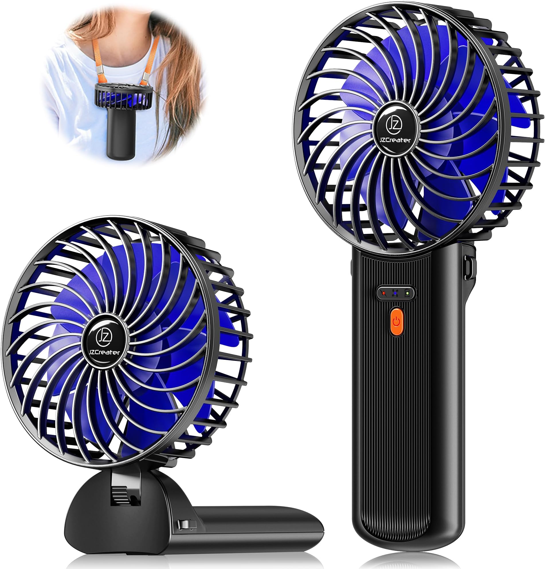 Hatleues Portable Handheld Fan with LED Night Light Mini