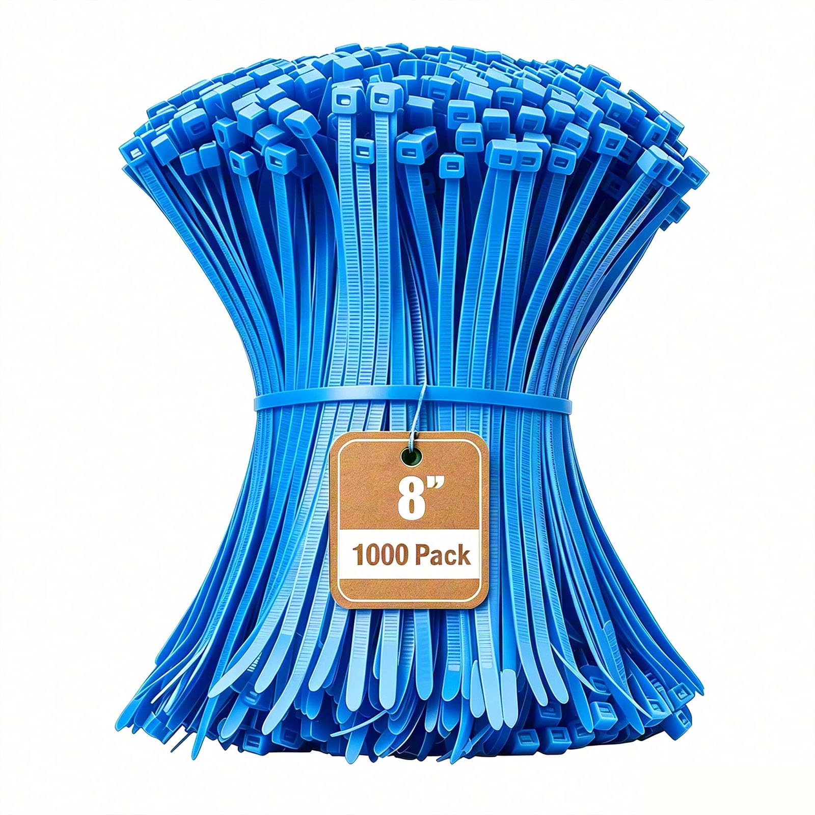 Armpow 8 Inch Blue Zip Tie 1000 PCS, 40 Lbs - Small to Medium Zip Tie, Nylon PA66 UV Resistant Cable Tie Heavy Duty for Indoor and Outdoor Use - Ideal for bundling and securing objects