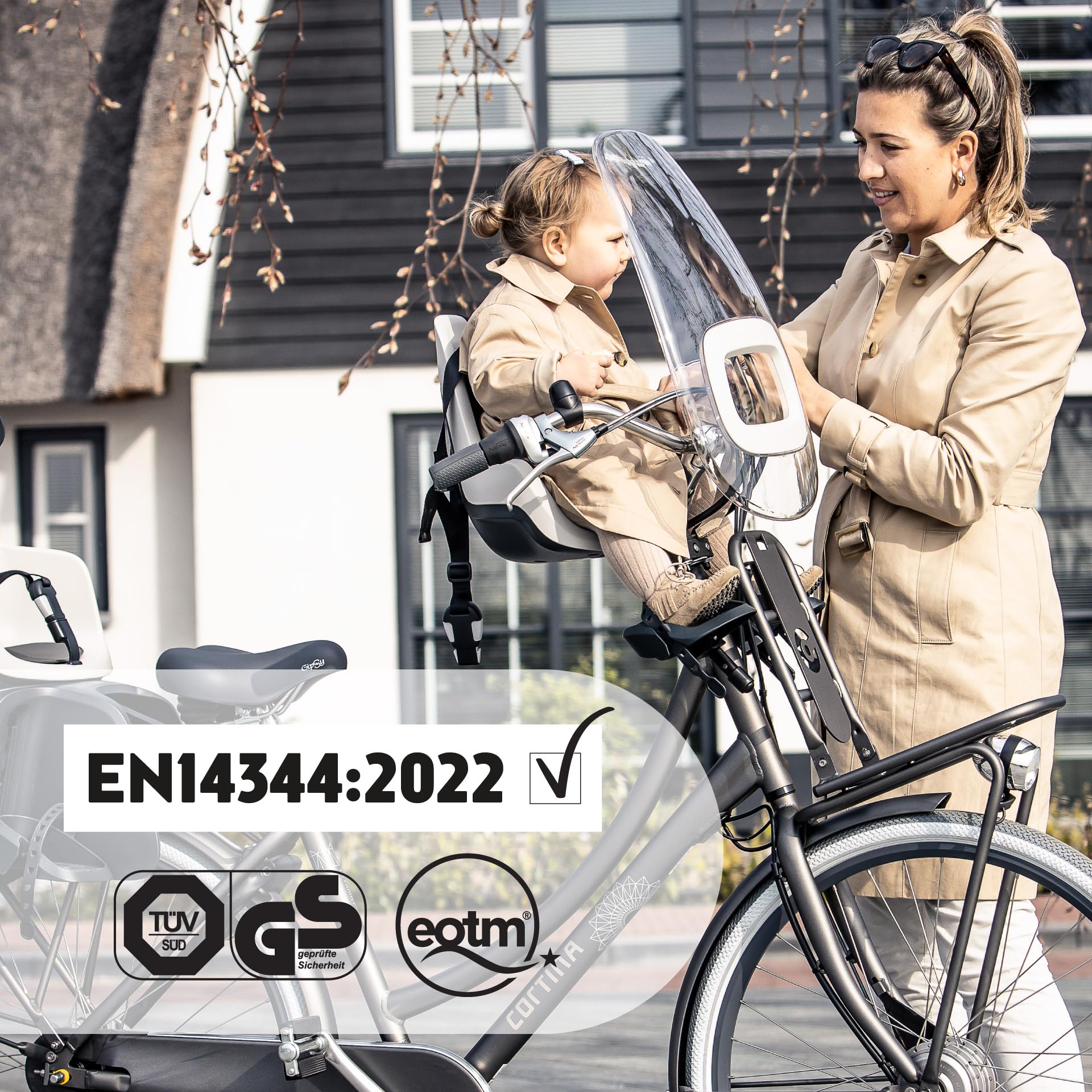BOBIKE Go Mini Siège Vélo Avant pour Bébés et Tout-Petits pour Tube de Direction – Sûr, Réglable, Confortable et Élégant pour Bébés de 9 Mois à 3 Ans, Jusqu’à 15kg