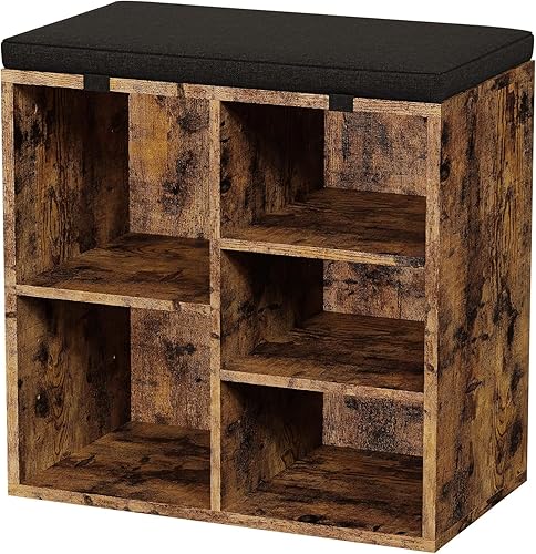 Miniatura 1 de IDEALHOUSE Banco de almacenamiento de zapatos con cojín para entrada, banco de almacenamiento de 20 pulgadas con asiento acolchado, armario de