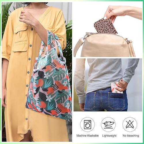 Vista 7 de Paterr 72 bolsas reutilizables para comestibles, plegable, impermeable, bonita, grande, lavable a máquina, bolsa de comestibles