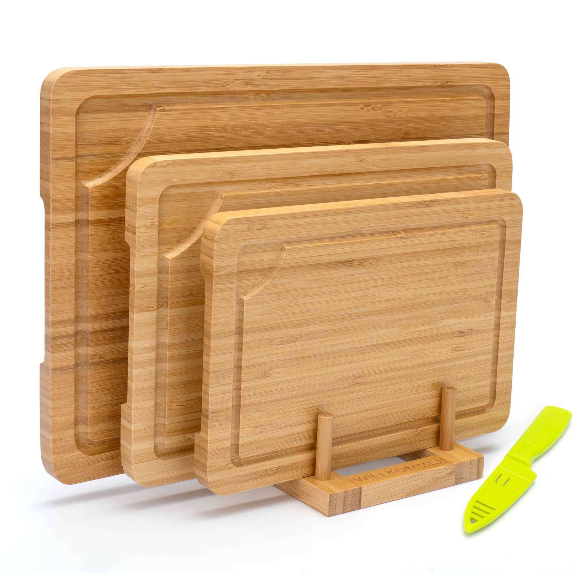 Set 3 Taglieri In Bambù Con Canalina Per Succo | Ecologici E Resistenti Per Pane Carne Frutta