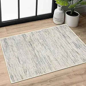 2x3 Gray Beige Neutral Multi Modern Abstract Rug for Entryway, Super Soft Small Washable Area Rug, Non-Slip Kitchen Rugs, Low-Pile Mat for Bedside, Indoor Door Mat