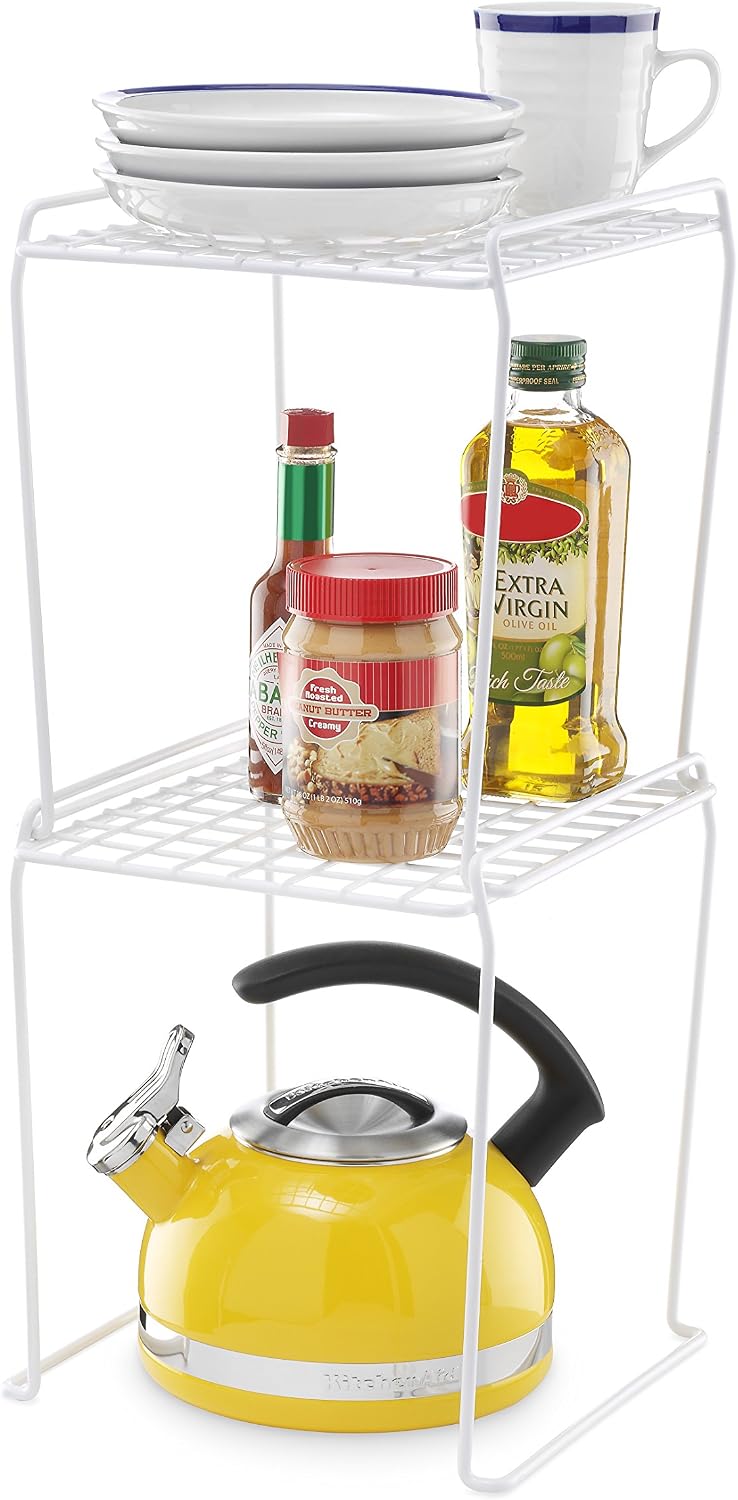 Whitmor Tall Stacking Shelf 12.88" White (Pack of 2)