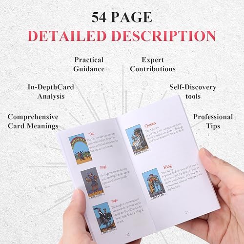 Miniatura 6 de 78 cartas de tarot rosa con libro guía, cubierta de tarot de PVC para principiantes a expertos (rosa)