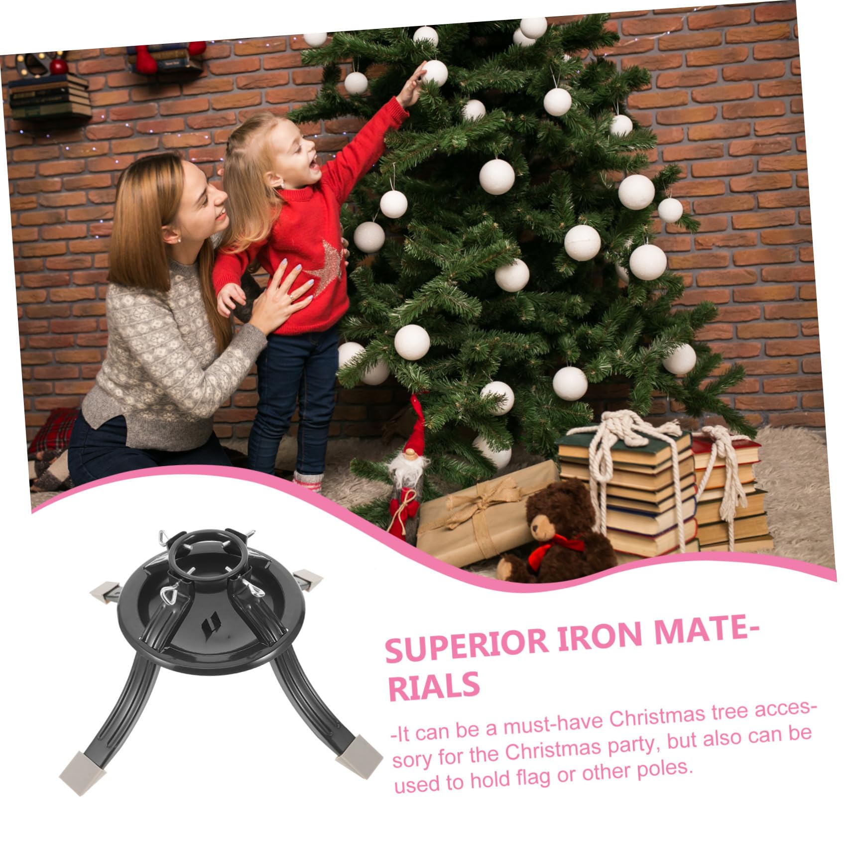Support pour Sapin de Noël Socle Rond Robuste Support Amovible pour Sapin de Noël Étagère Intérieure