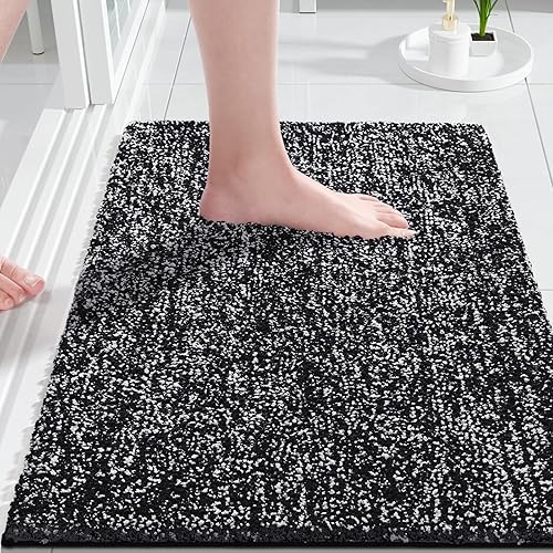 Yimobra Alfombras de baño, extra suaves y cómodas, antideslizantes, absorbentes de agua y gruesas, lavables a máquina, alfombras peludas para ducha