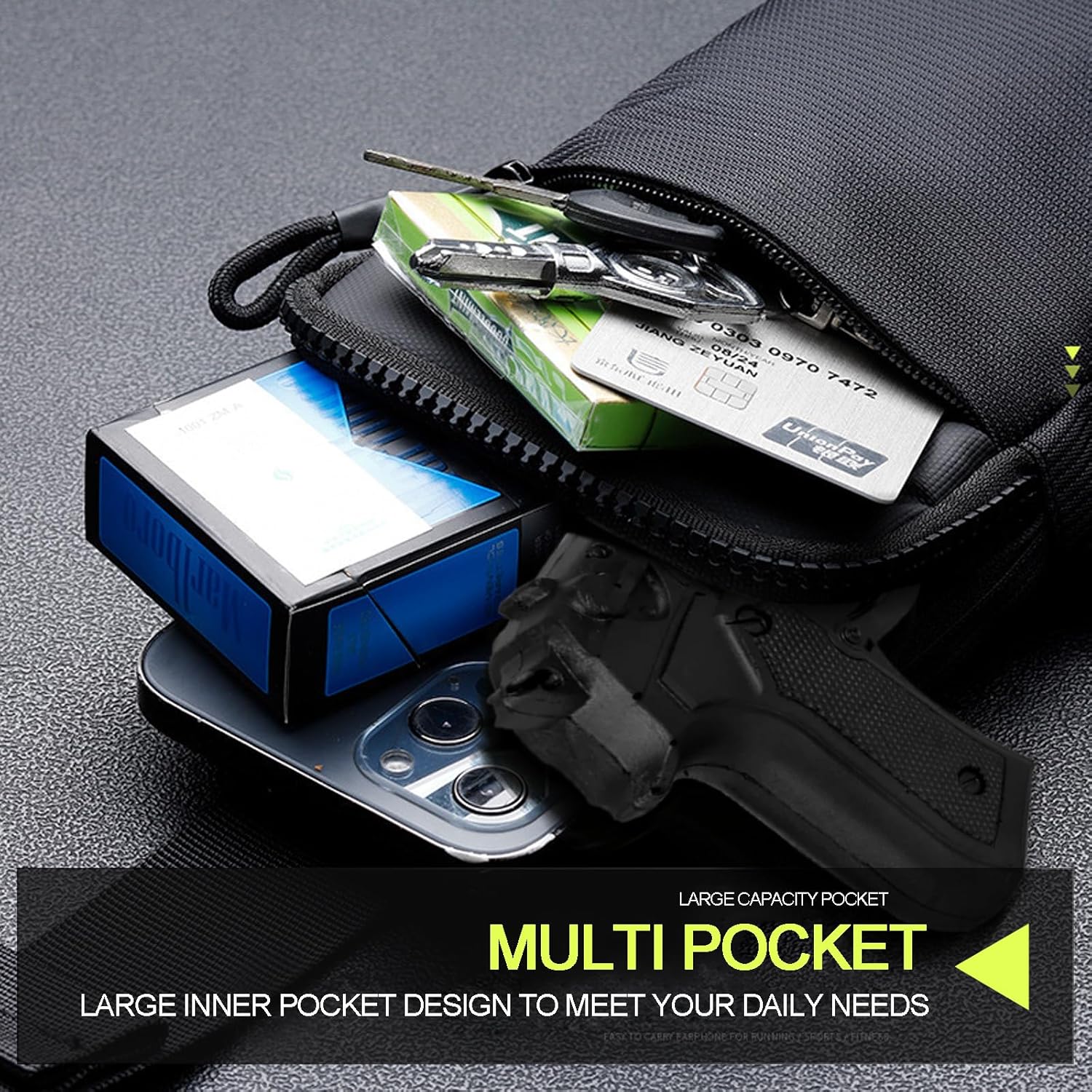 Tactical Bag Shoulder Chest BackPack with Sling，Concealed Carry Shoulder Bag for Range, Travel, Hiking, Outdoor Sports (8.6 x 5.9 inch) - Image 6