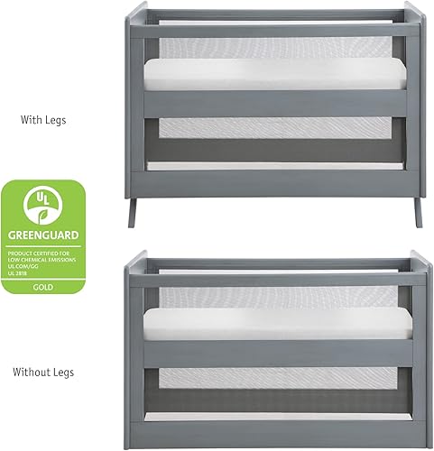 Miniatura 10 de BreathableBaby Cuna convertible 3 en 1 de malla transpirable (el kit de cama para niños se vende por separado)  Haya y pizarra  Dos alturas de