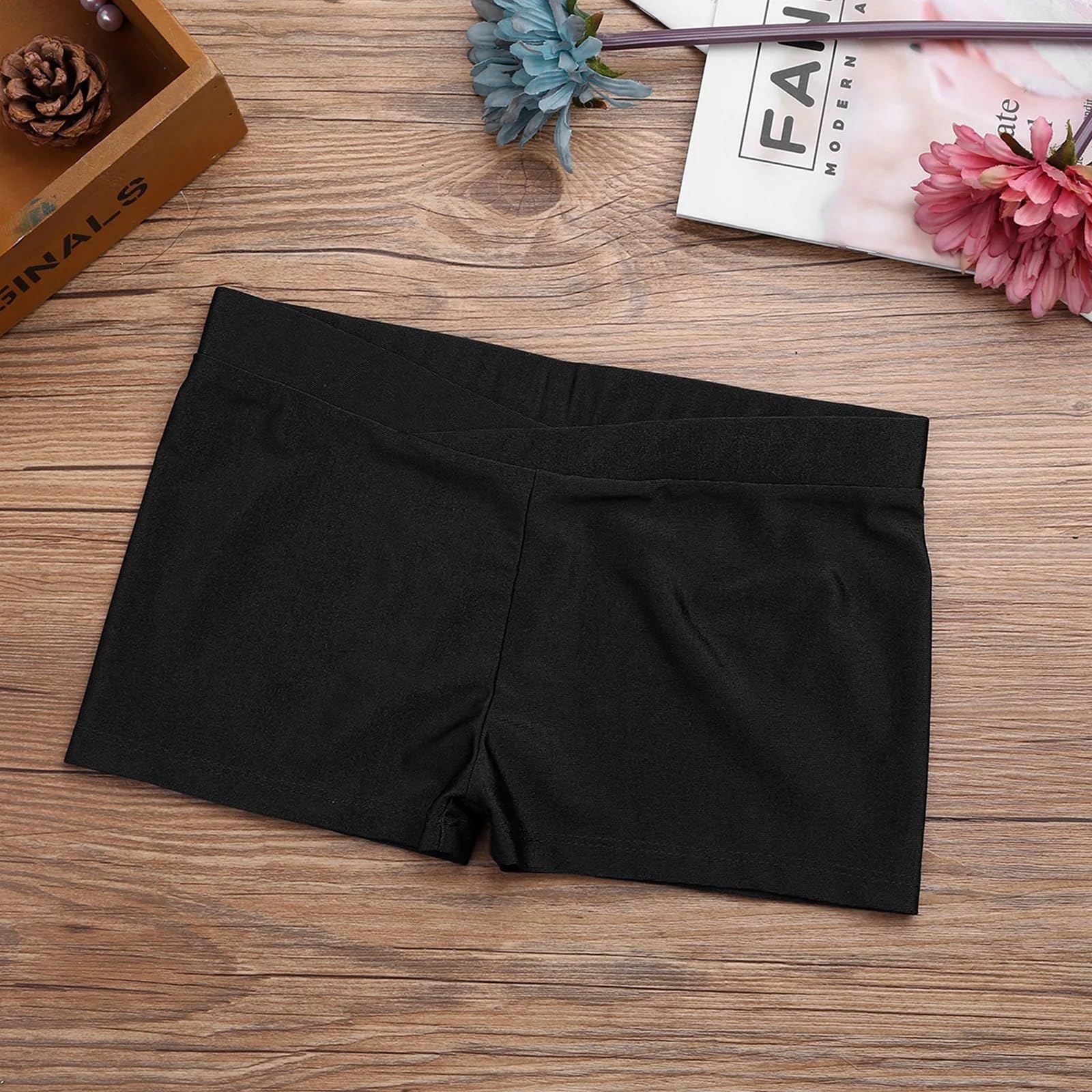 Justaucorps de gymnastique sans manches métallique scintillant for filles avec short pour les danseuses