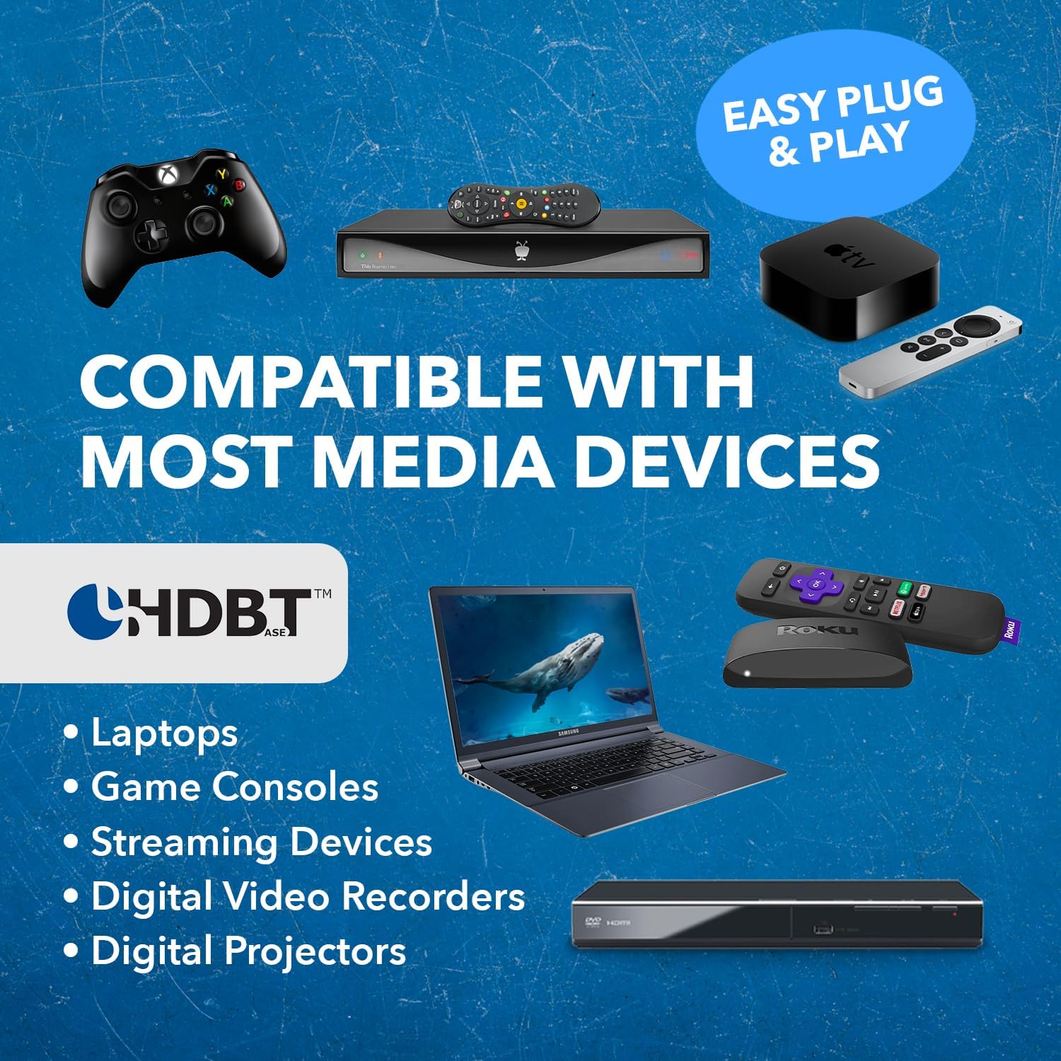 OREI 4K Wall Plate HDBaseT HDMI Extender, Over Single Cat6/Cat7 Cable Wall Plate Transmitter 4K @ 60Hz UltraHD with HDR & 2 Way IR Control - Up to 230 ft