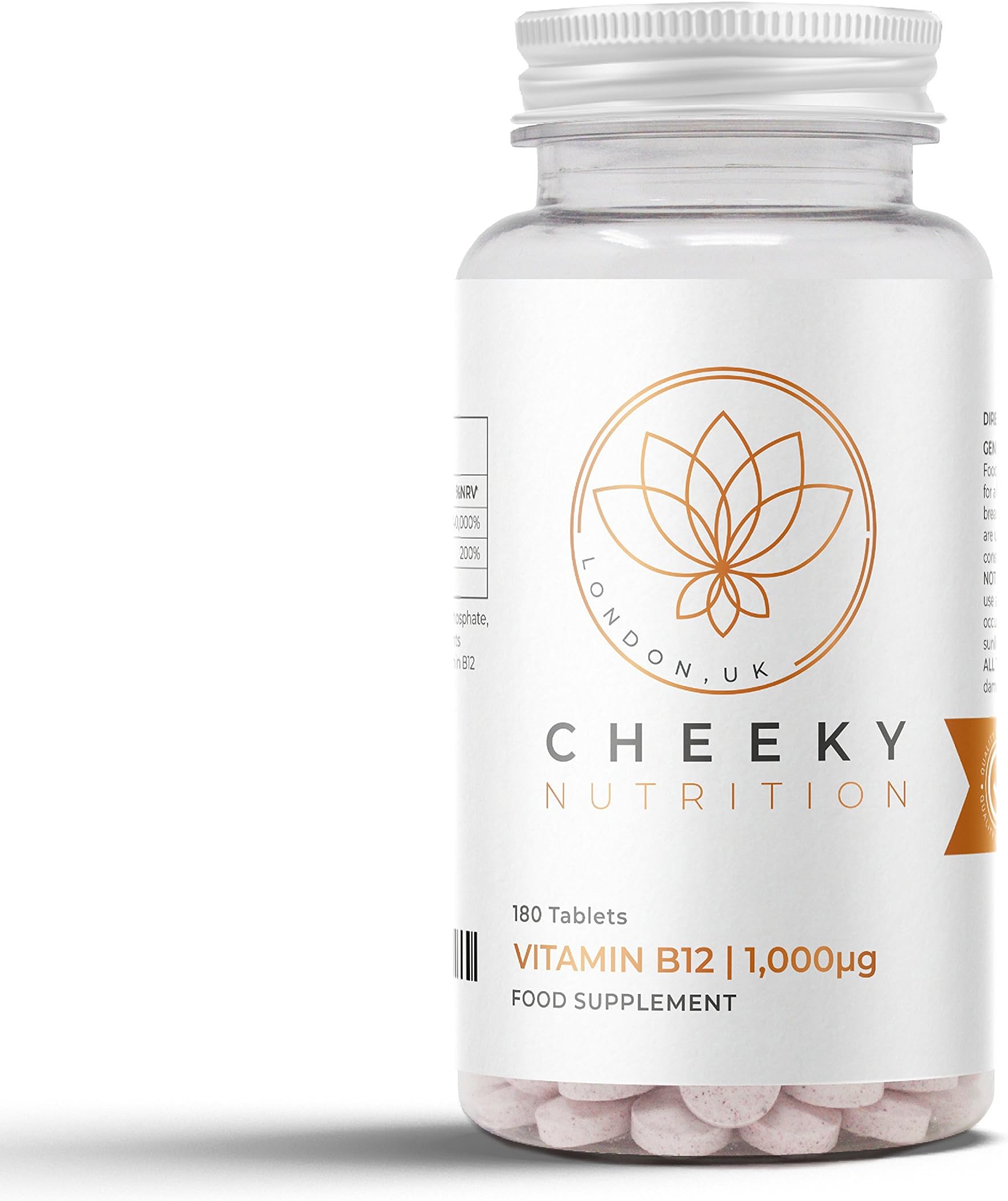 Vitamin B12 Methylcobalamin 1000mcg Tablets, 180 Tablets (6 Month Supply) UK Manufactured by Cheeky Nutrition.