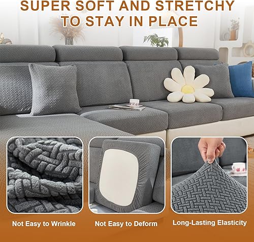 Miniatura 4 de Fundas de cojín para sofá, fundas para sofá modular, fundas elásticas para sofá en forma de L y asientos modulares, protector de muebles apto para