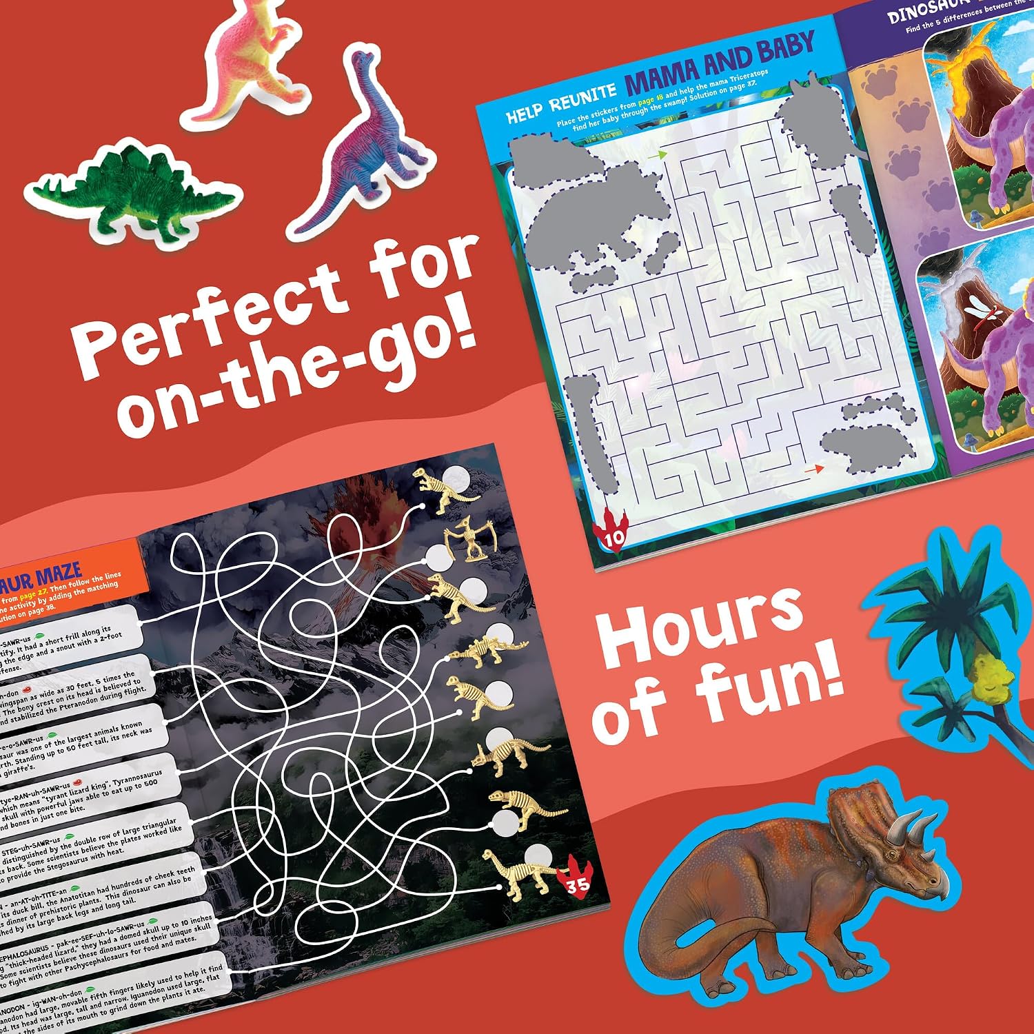 Peaceable Kingdom Dinosaur Sticker Activity Book – Reusable Sticker Scenes for Kids Ages 3 and Up, Includes 200+ Stickers      Staple Bound – Sticker Book, June 1, 2024
