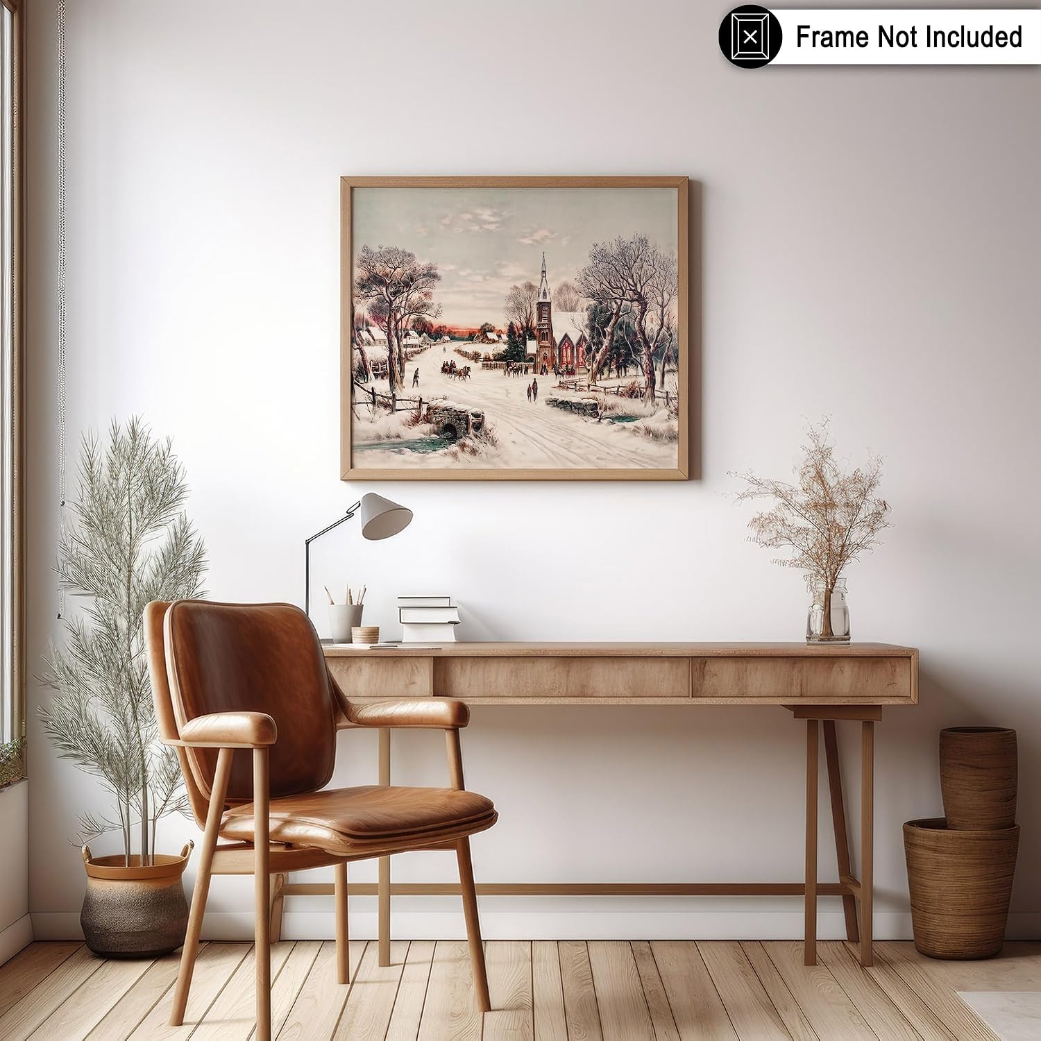 Poster Master Christmas Eve Print - Holiday Poster - Winter Snow Art - Countryside Landscape Wall Design - Christmas Art - Great Living Room or Office Wall Decor - 8x10 UNFRAMED Wall Art