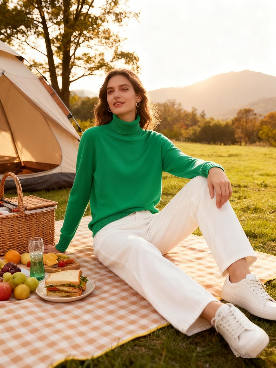 SANGTREE Women's Turtleneck Sweater Long Sleeve Casual Fall Winter Knit Pullover Sweater Top - Image 4