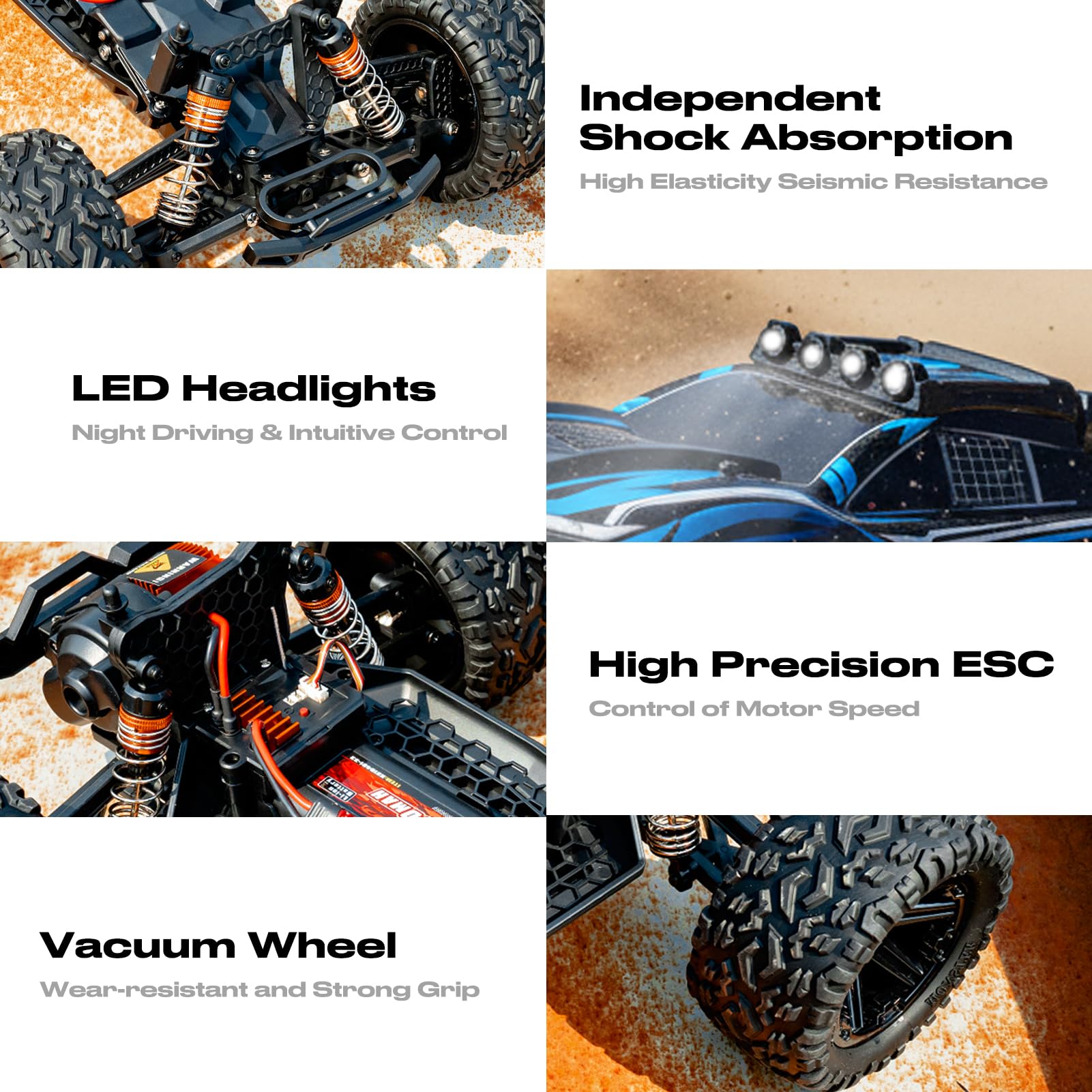 1:8 All Terrain Off Road RC Car, 50KM/H ad alta velocità Racing Drifting Climbing Vehicle