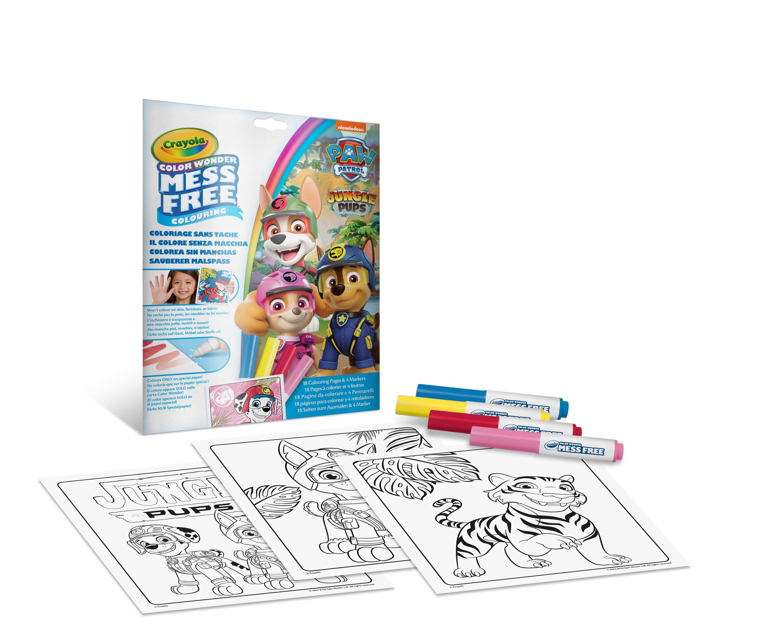 CRAYOLA - Color Wonder, Juego de Colorear Paw Patrol con 18 Páginas para Colorear y 4 Rotuladores Sin Manchas, Actividad Creativa para Niños, a partir de 3 años, 75-2814