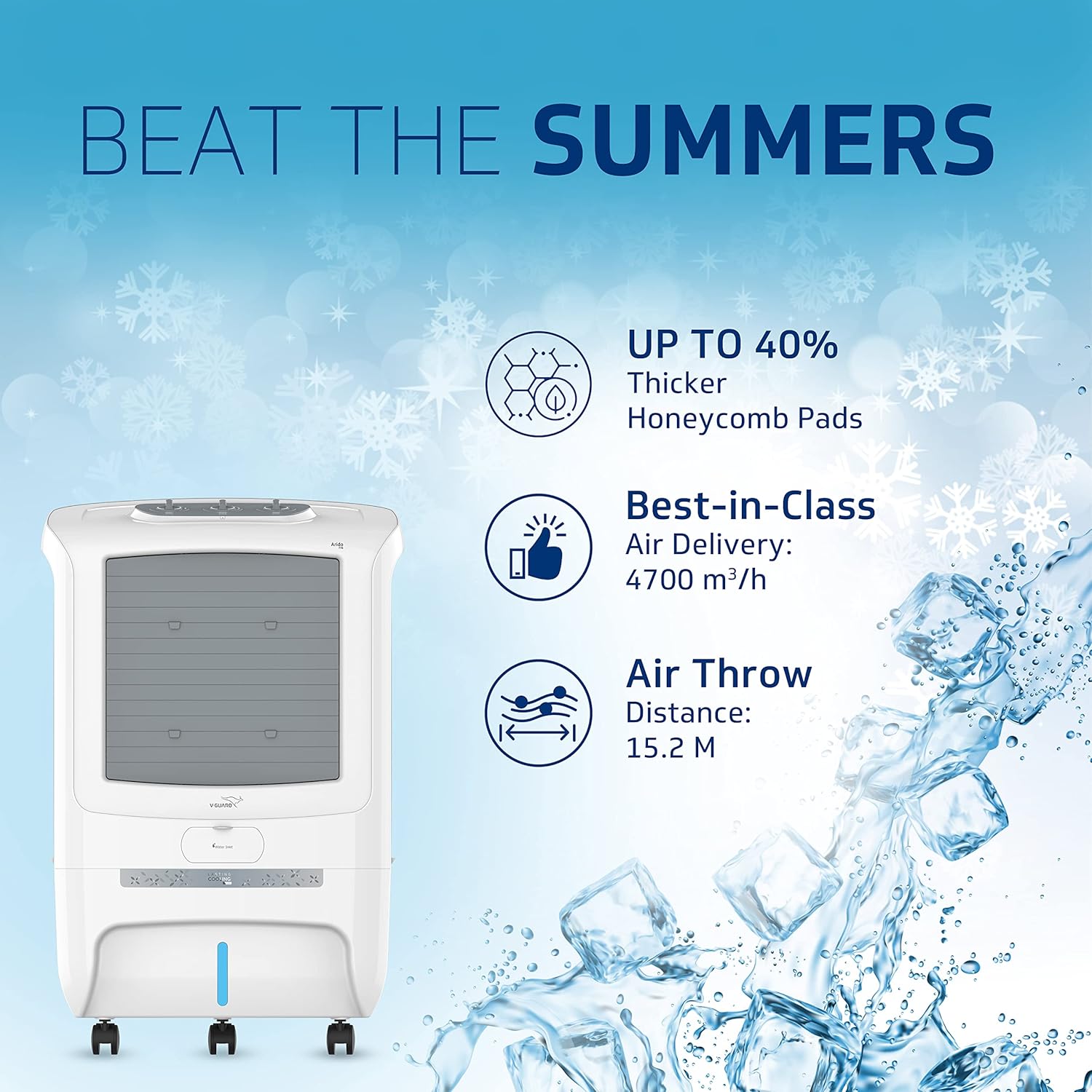 New Year Sale V-Guard Arido F70 Air Cooler | 70 Litre | Air Delivery- 4700 1 New Year Sale V-Guard Arido F70 Air Cooler | 70 Litre | Air Delivery- 4700