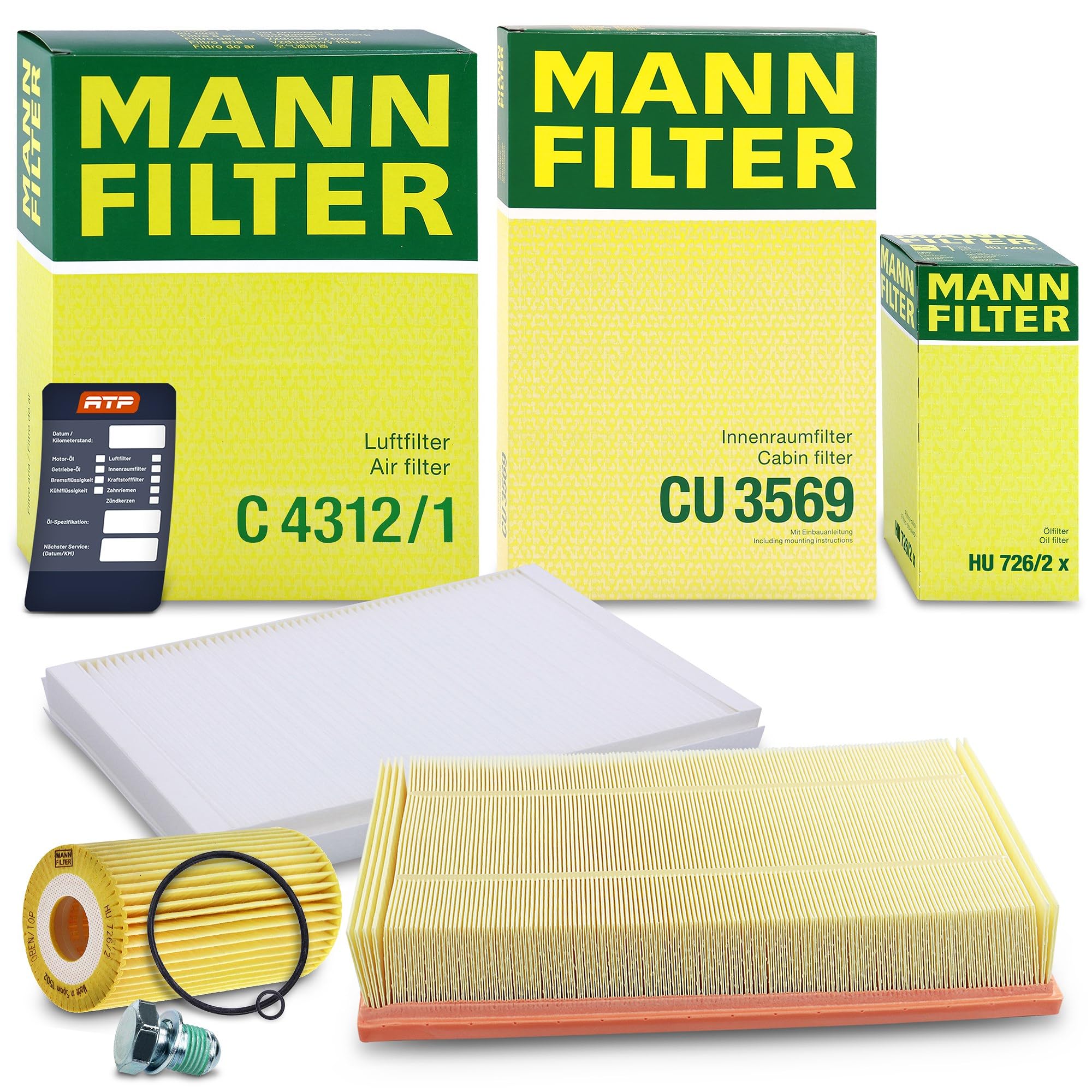 MANN-FILTER Inspektionspaket Filterset 1x Ölfilter, 1x Luftfilter, 1x