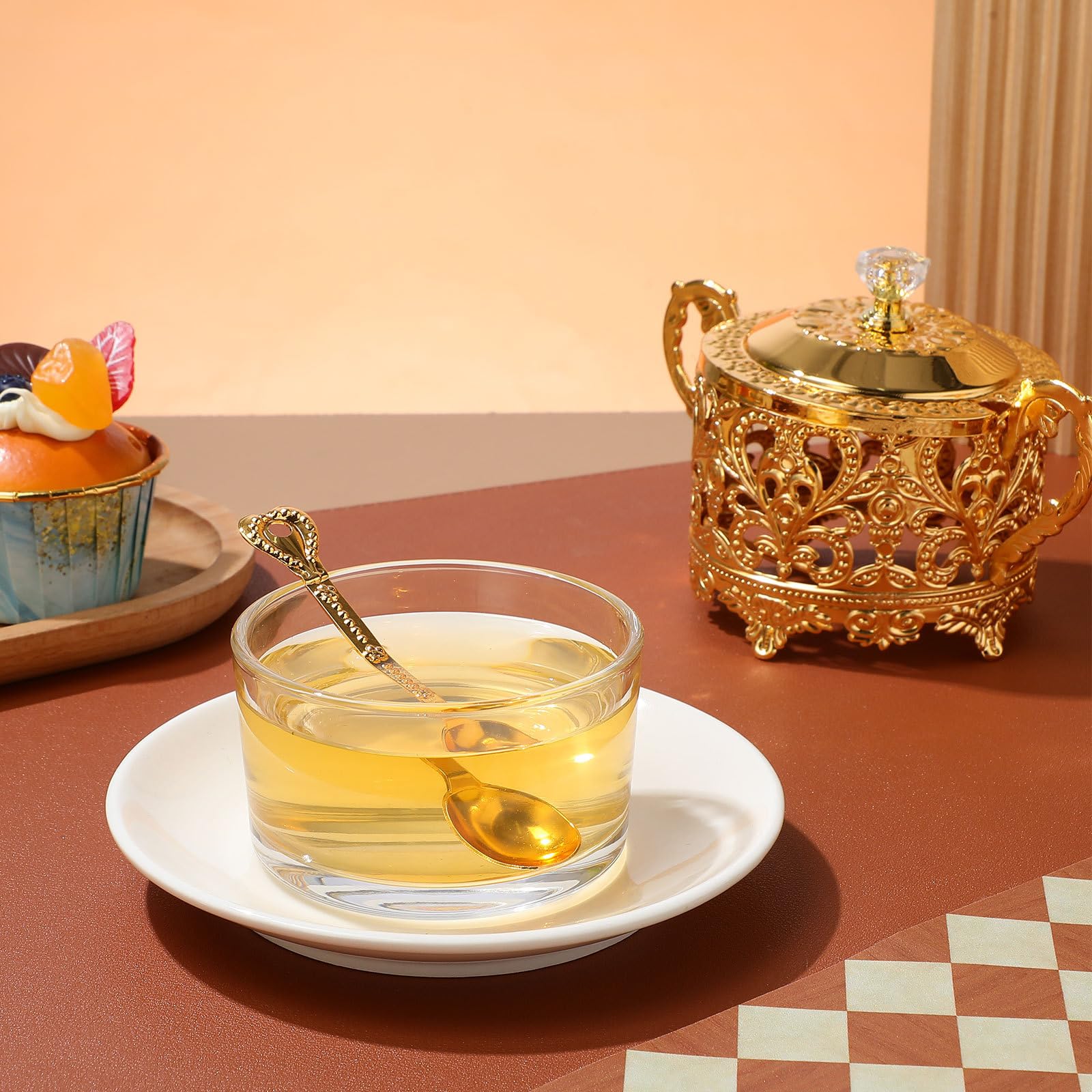 Toyvian 2 Stück Gewürzgläser aus Glas mit Deckel und Löffel Vorratsdosen für Zucker und Gewürze Staubgeschützte Aufbewahrung für Küche Tisch und Restaurant Vielseitige Kondimentspender