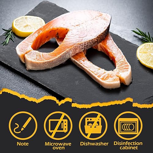 Miniatura 10 de 10 tableros de pizarra negra de 10 x 5 pulgadas pizarra negra de queso pizarra de cocina platos de piedra individuales para comedor fiesta queso