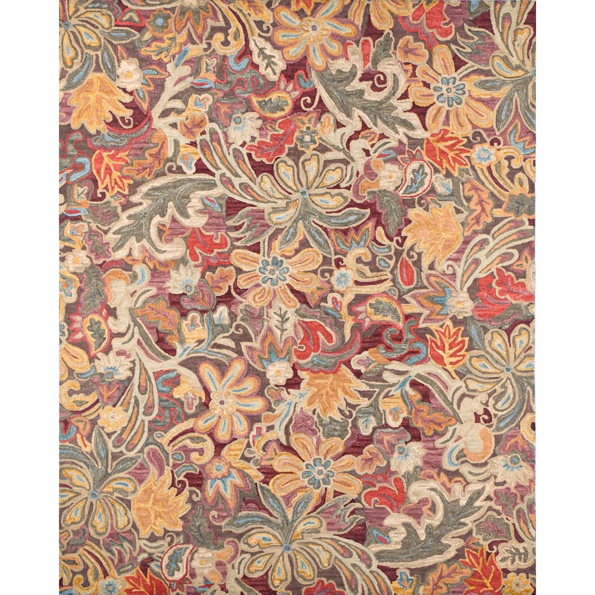 Company C Floral Tapestry Area Rug Wool 8' X 10' Spice Floral