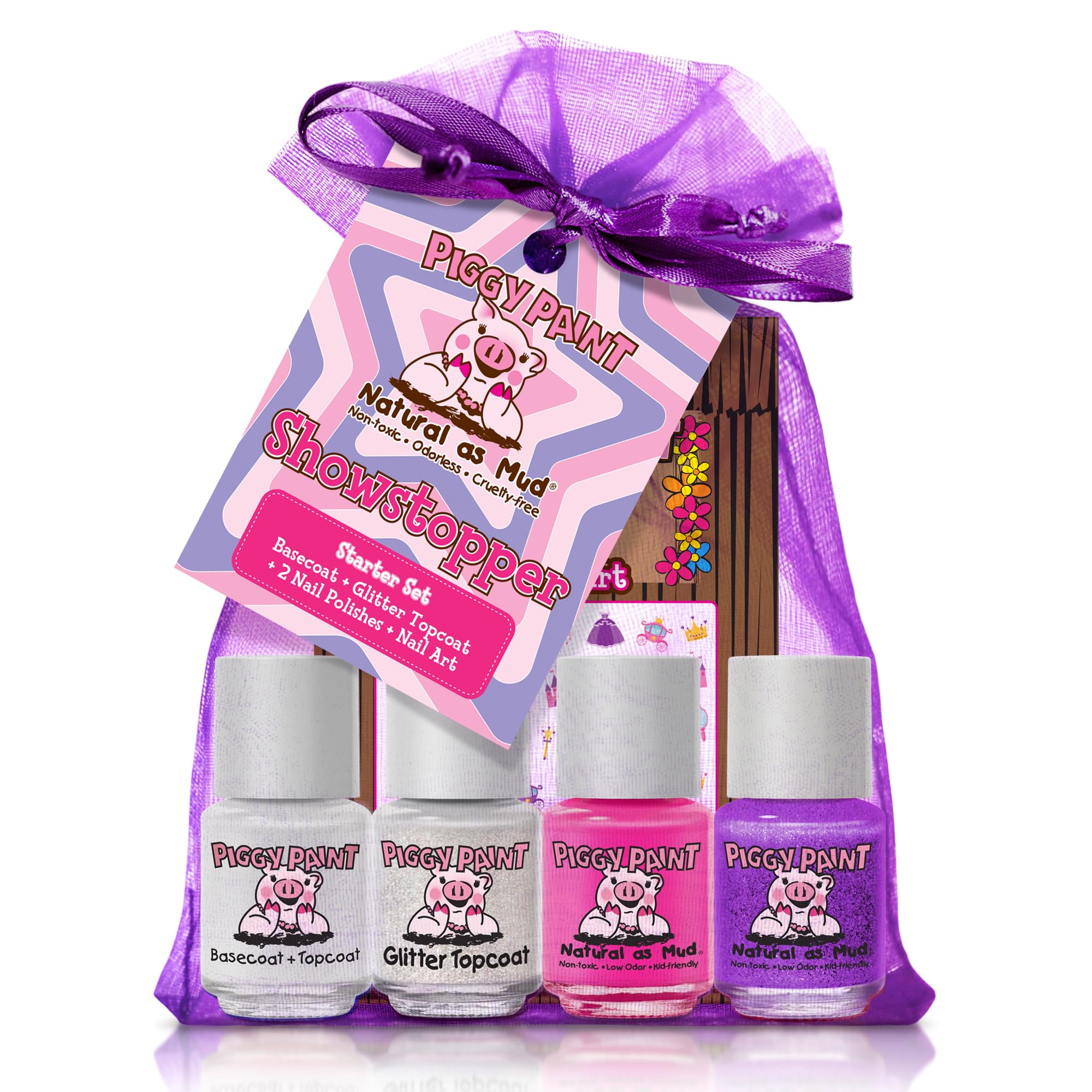 Piggy Paint Nail Polish - Showstopper (2 Color + Base & Topcoat Set)