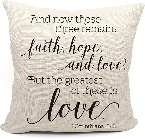 Mancheng-zi Fundas de almohada Faith Hope Love de 18 x 18 pulgadas, regalos de versículos bíblicos, regalos inspiradores para mujeres cristianas